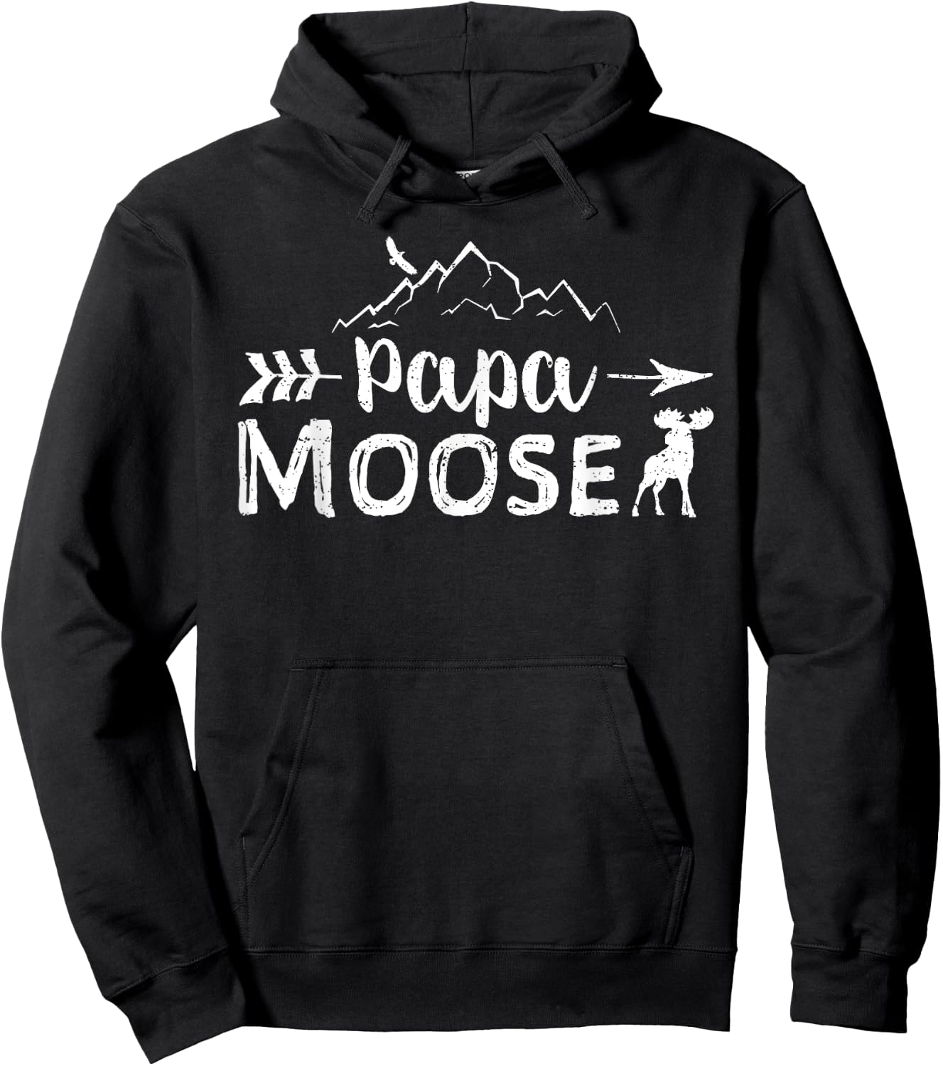 Papa Moose Shirt Matching Family Mama Papa Moose Camping Hoodie - Hoodie | Black