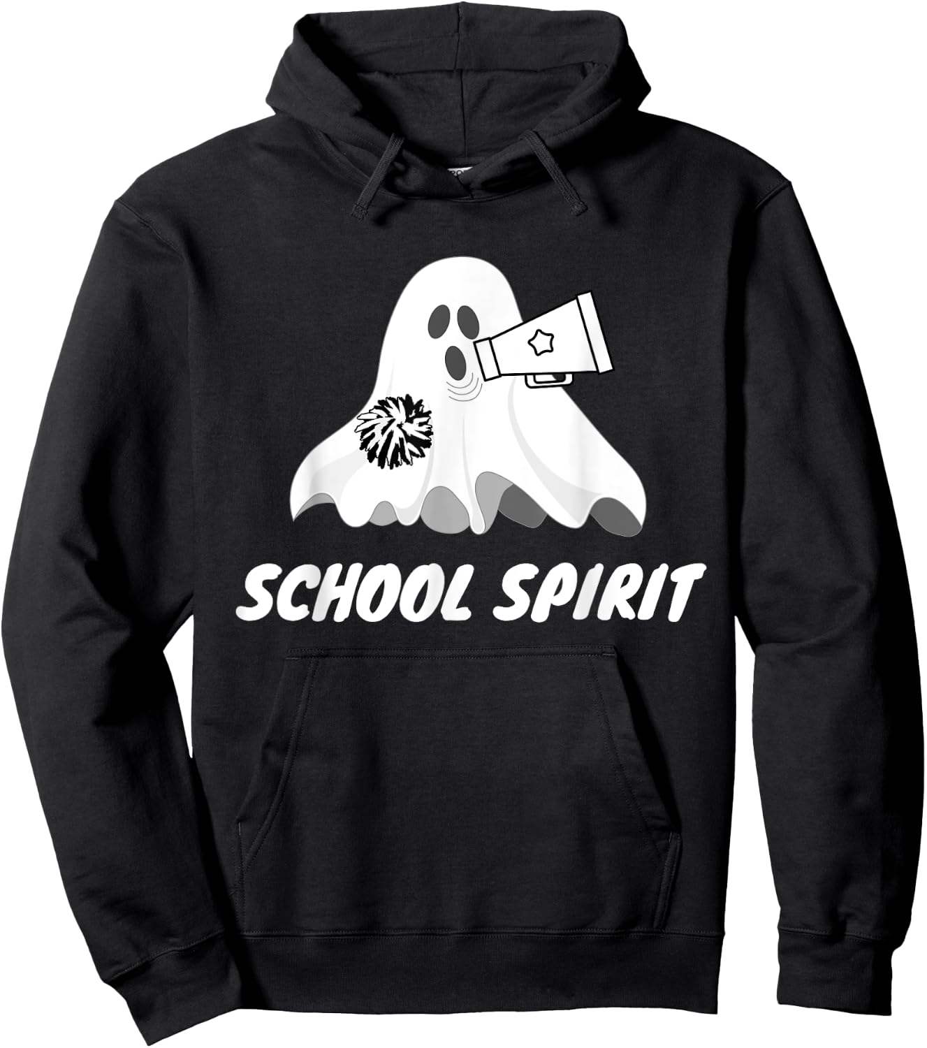 School Spirit Ghost - Funny Halloween Hoodie - Hoodie | Black