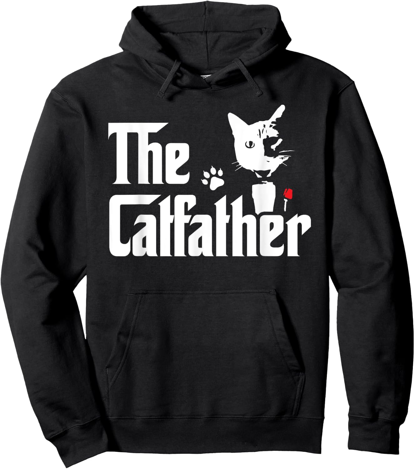 The Catfather Shirt Funny Gift Cat Daddy Hoodie - Hoodie | Black