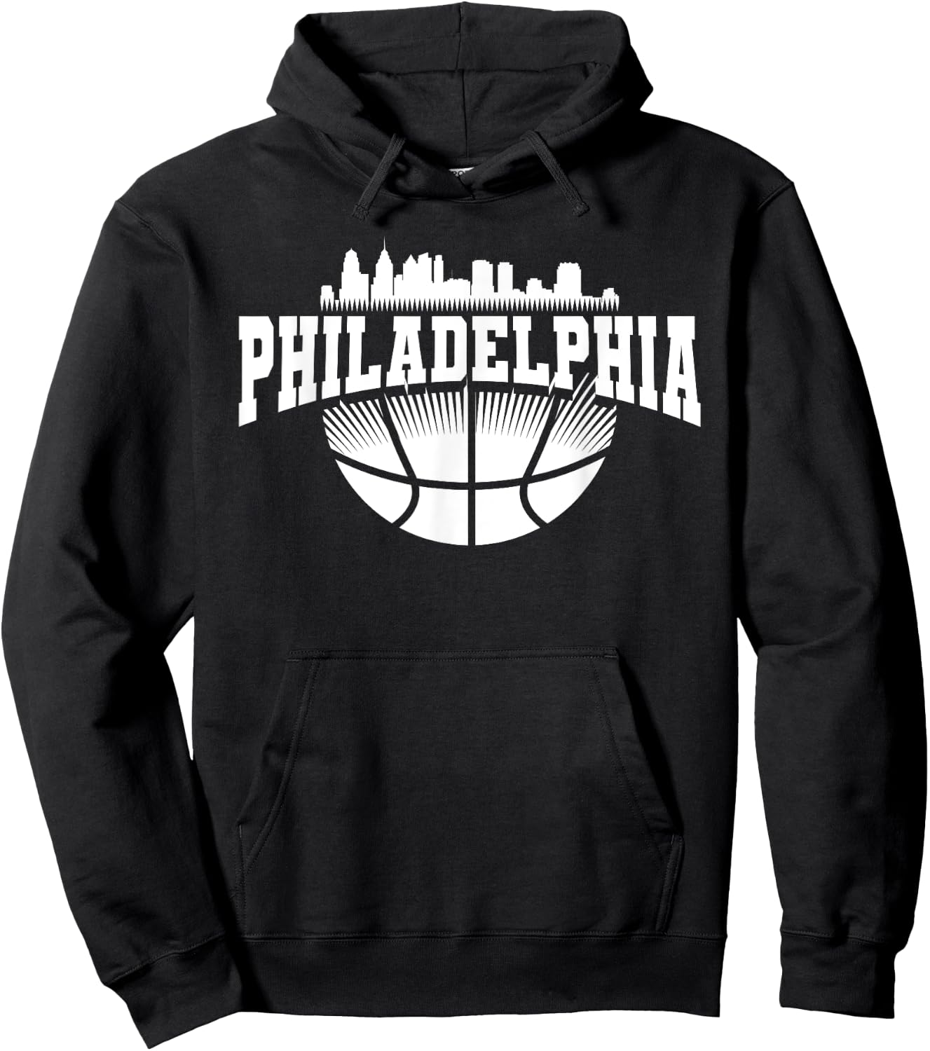 Retro Philadelphia Skyline Souvenir Themed Sports Fan Icon Hoodie - Hoodie | Black