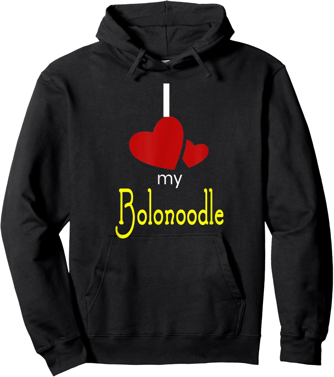 I Love My Bolonoodle Dog Lover Men Women Kids Hoodie - Hoodie | Black