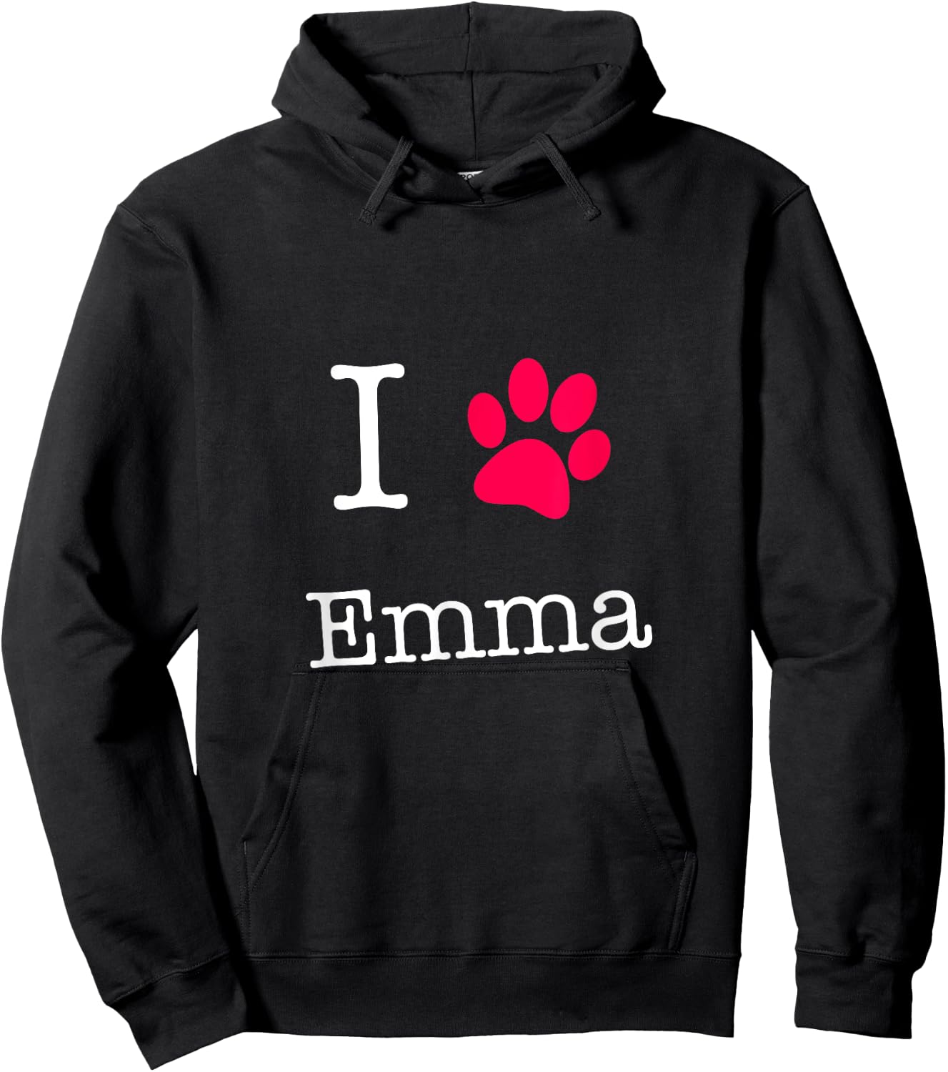 I Love Emma Dog Name Gift Shirt for Dog Lovers Hoodie - Hoodie | Black