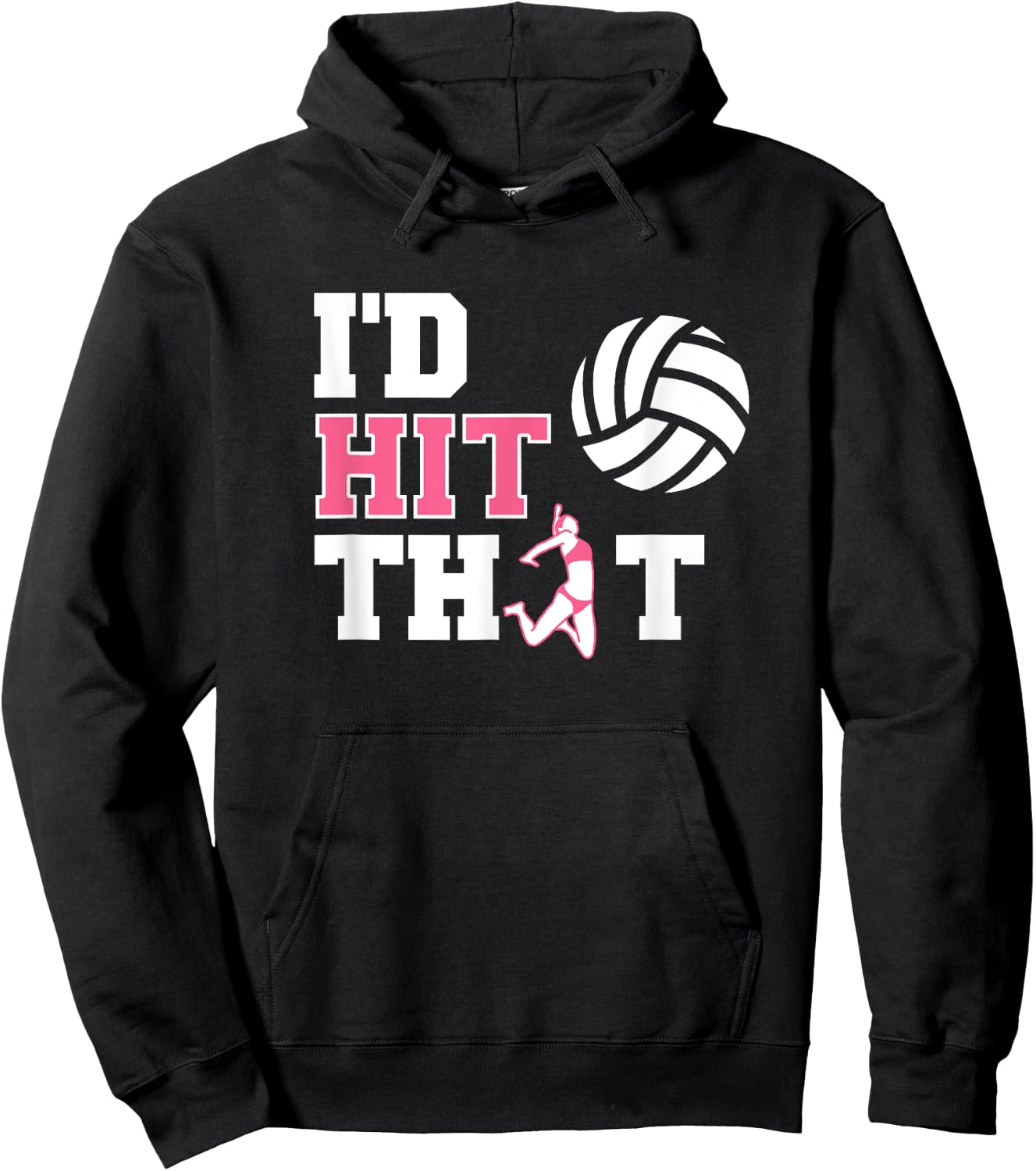 Girl's Volleyball Shirts - I'd Hit That Hoodie - Hoodie | Black