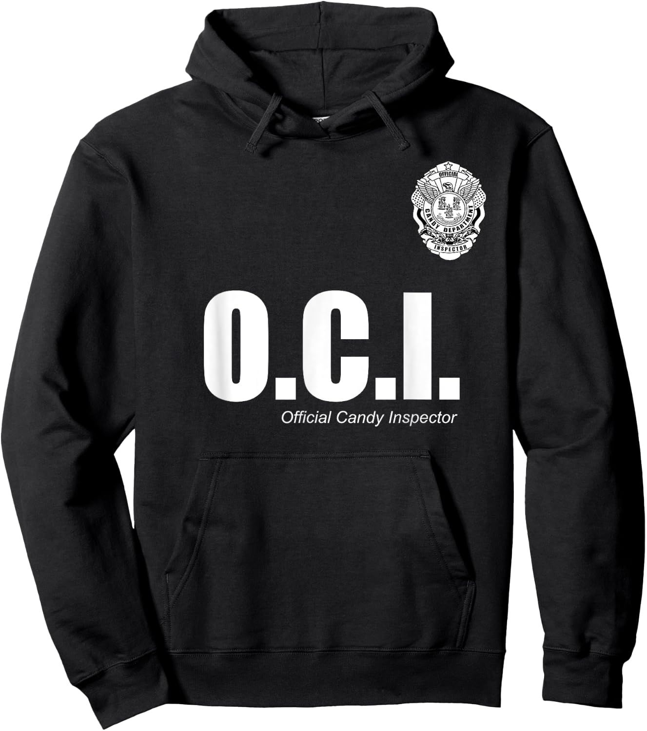 OFFICIAL CANDY INSPECTOR SHIRT | OCI Halloween T Shirt Hoodie - Hoodie | Black