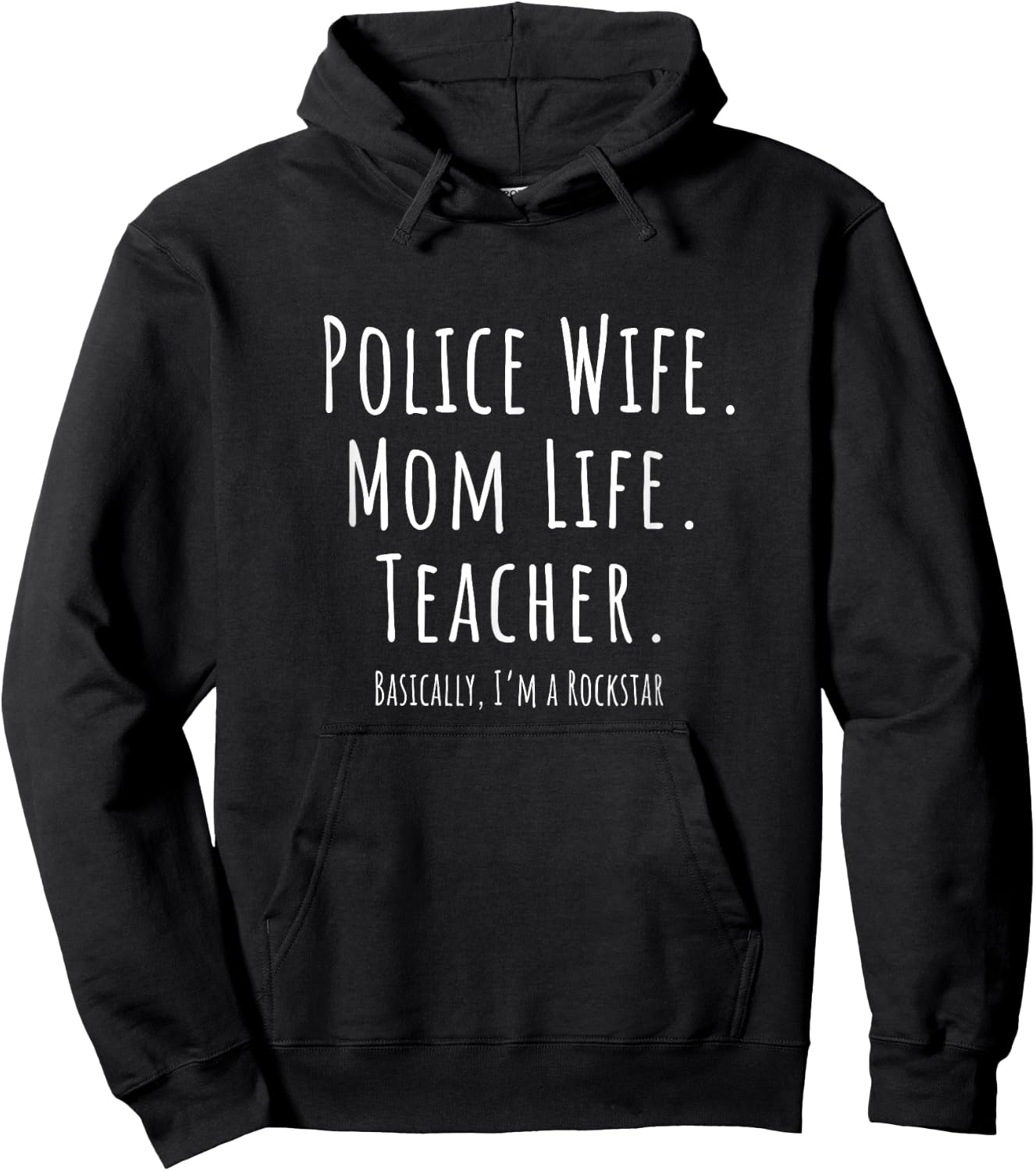 Blue Line Mother Police Wife Mom Life Teacher Gift Hoodie - Hoodie | Black