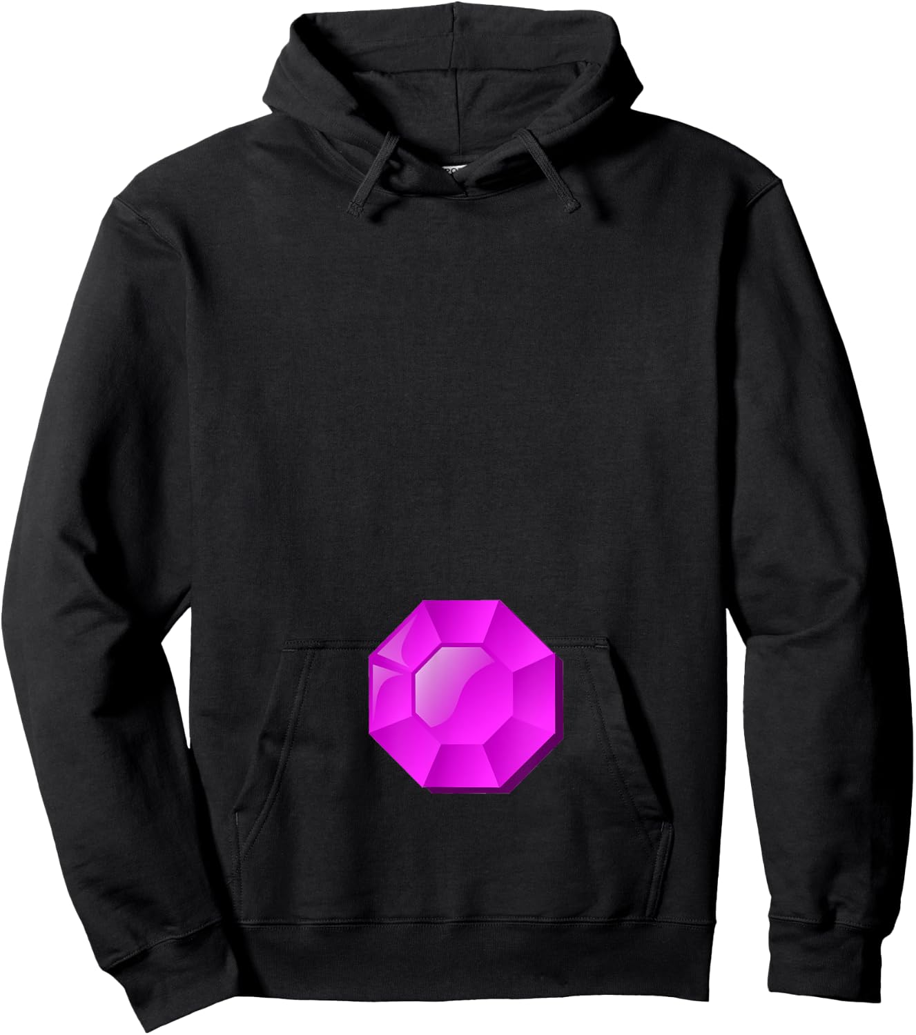 Troll Costume - Gem Belly Button Hoodie - Hoodie | Black