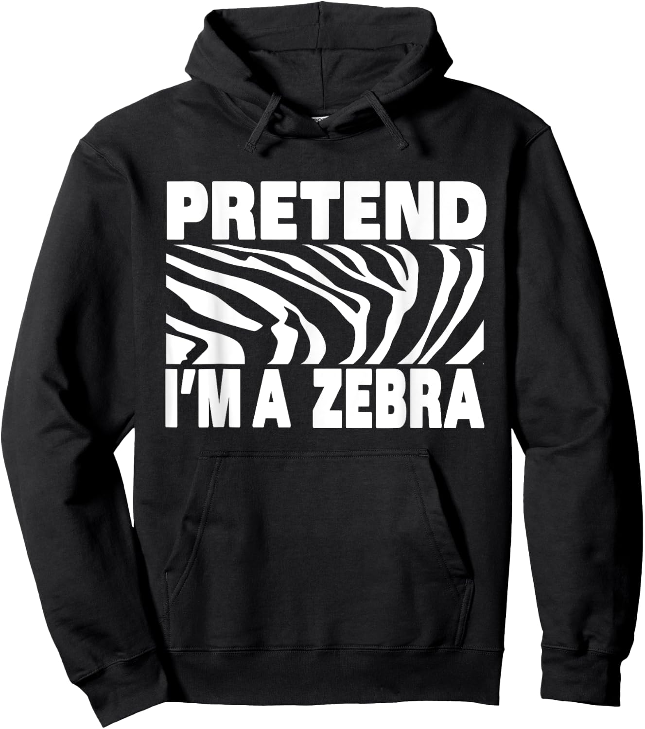 Pretend I'm Zebra Funny Eazy Cute Halloween Costume Hoodie - Hoodie | Black
