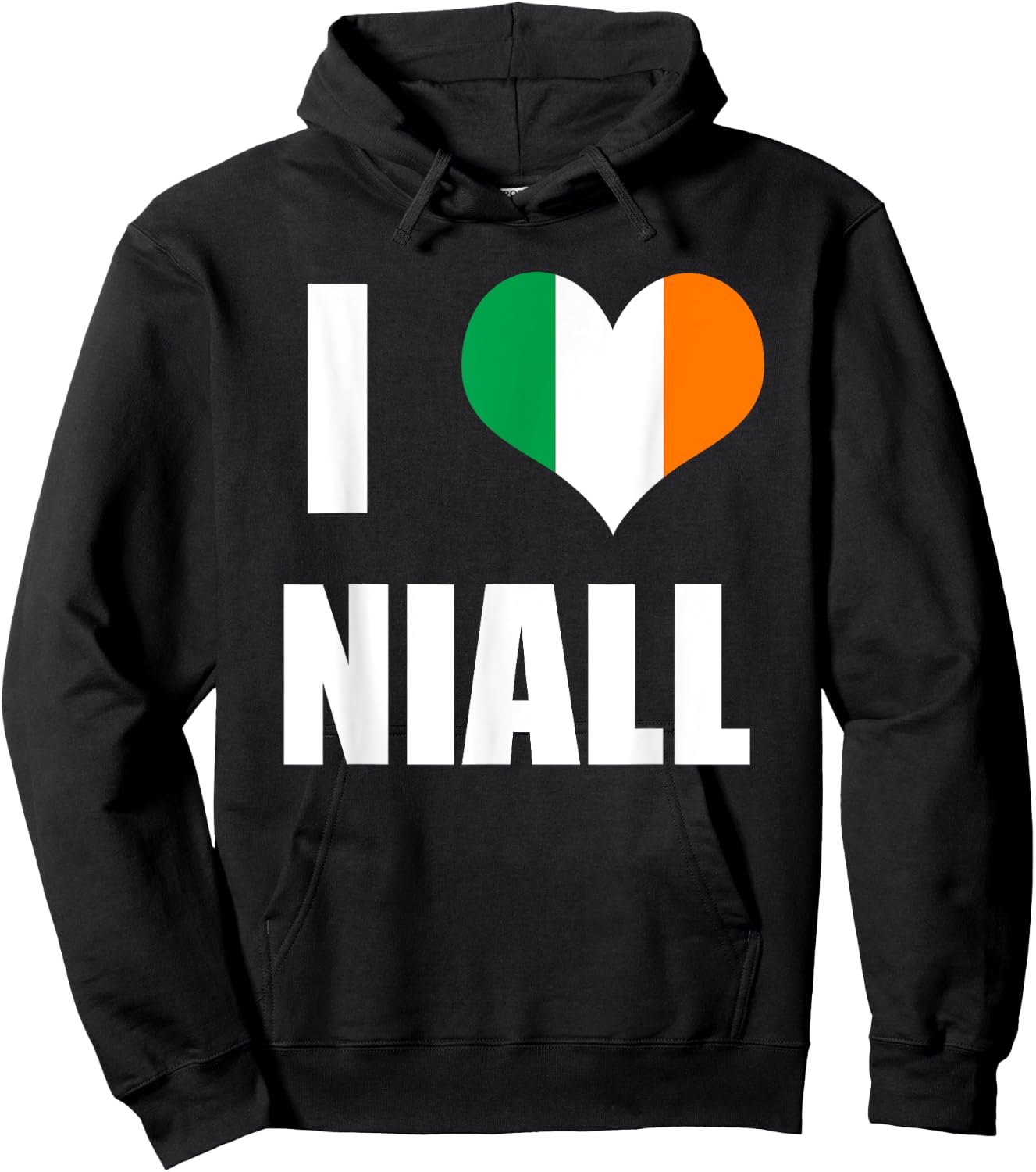 I Love Niall - Ireland Flag Heart Hoodie - Hoodie | Black