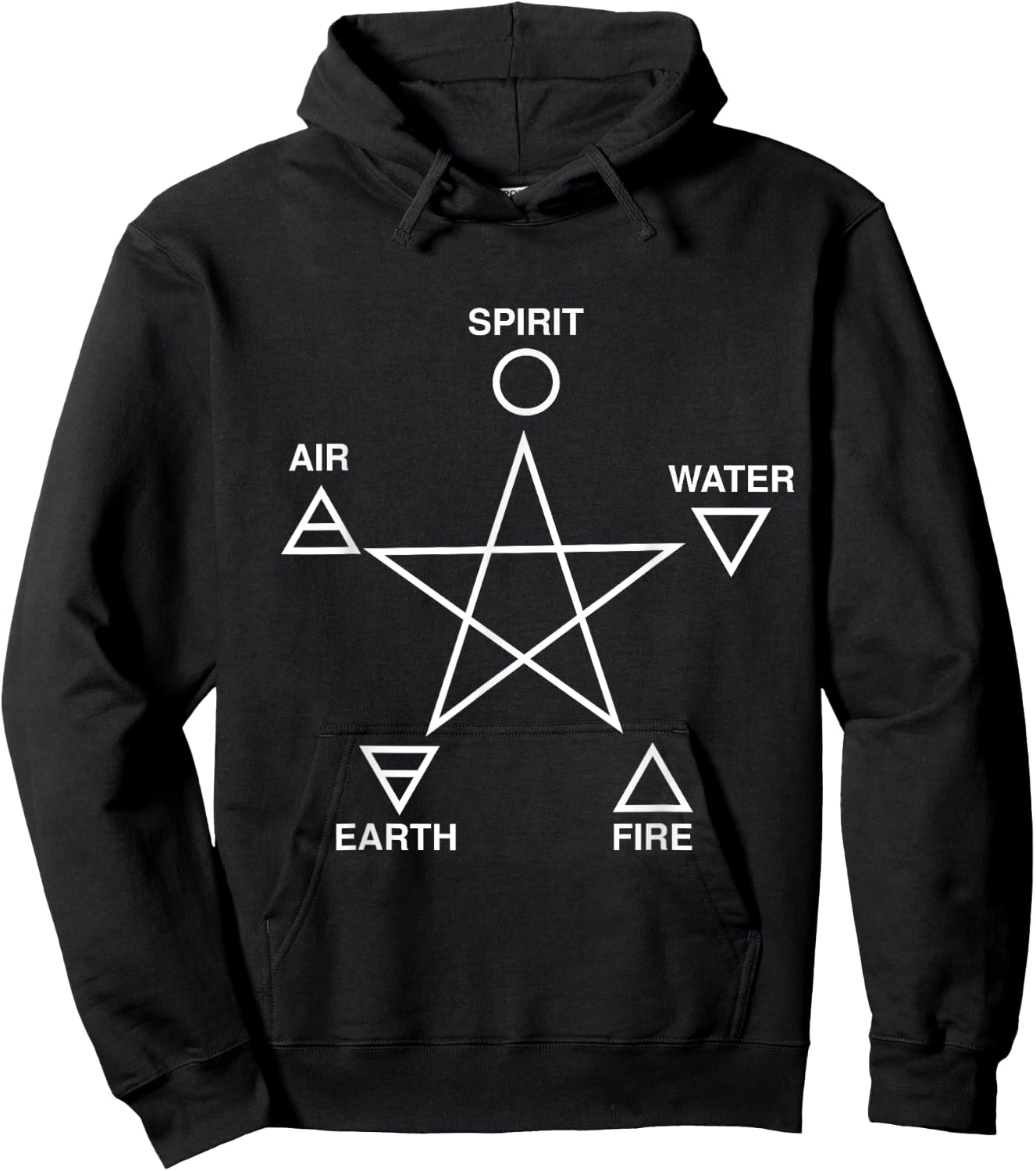 Pentagram Air Fire Water Spirit Earth Pagan Witchcraft Wicca Hoodie - Hoodie | Black