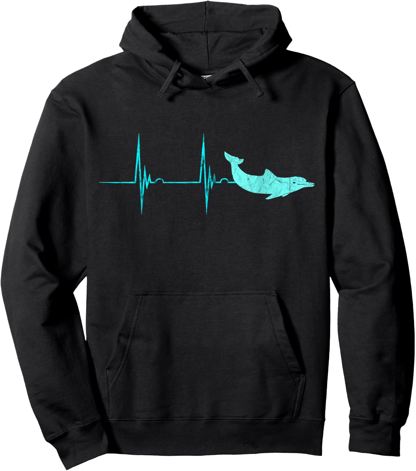 Bottlenose Dolphin Heartbeat Mammals EKG Pulse Ocean Hoodie - Hoodie | Black