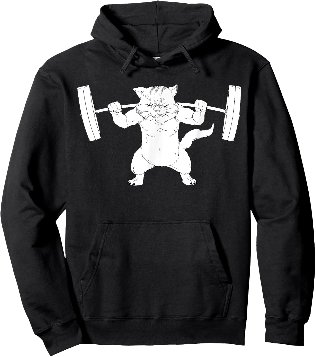Cat Squat Powerlifting Women Girls Kids Hoodie - Hoodie | Black