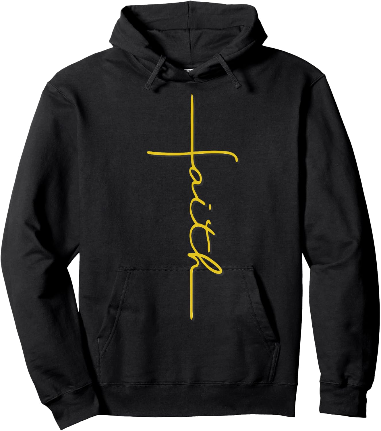 Men Women Youth Faith Cross Christian Handwriting Hoodie - Hoodie | Black