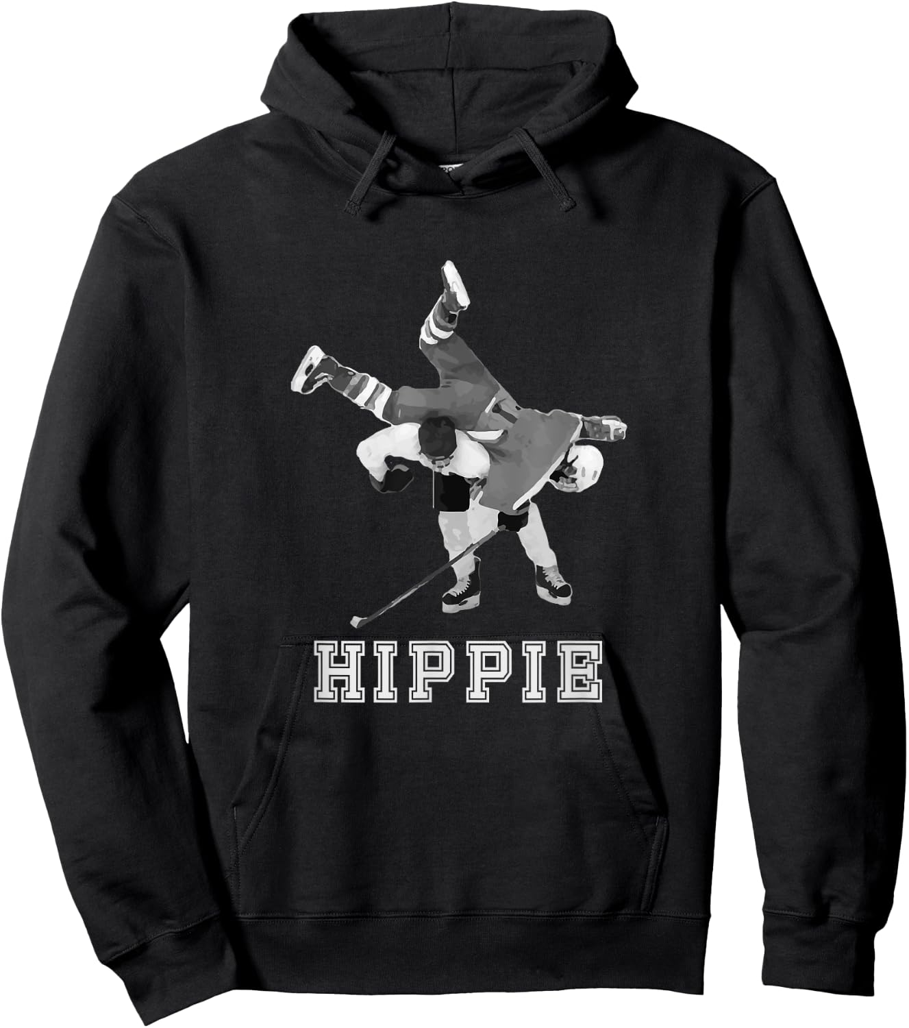 Hippie Hip Check Hockey Hoodie - Hoodie | Black