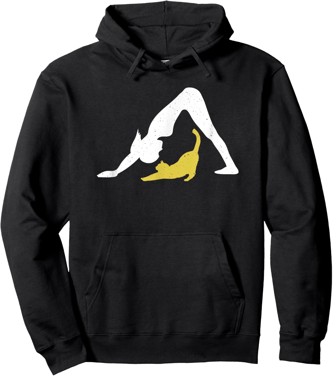Cat Yoga Downward Dog Pose w Downward Cat T Shirt Hoodie - Hoodie | Black