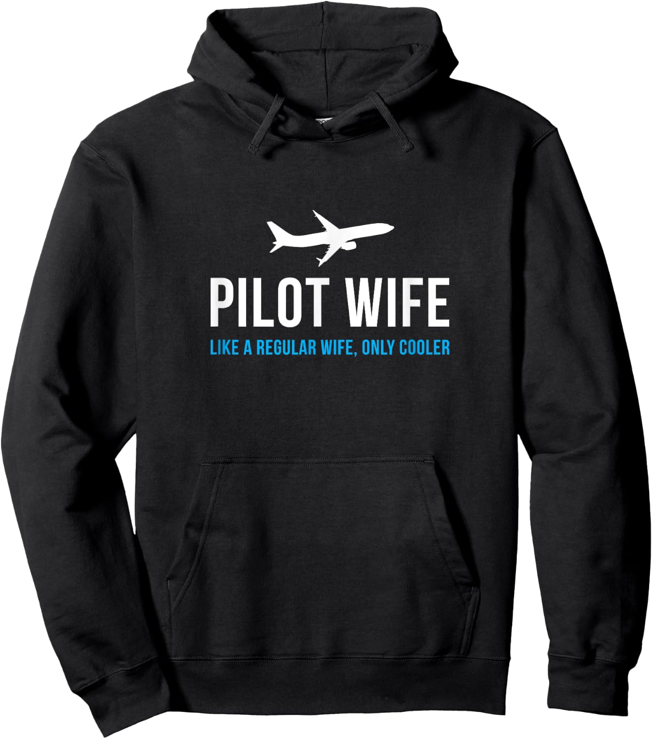 Pilot Wife Funny Cute Airplane Aviation Gift Hoodie - Hoodie | Black