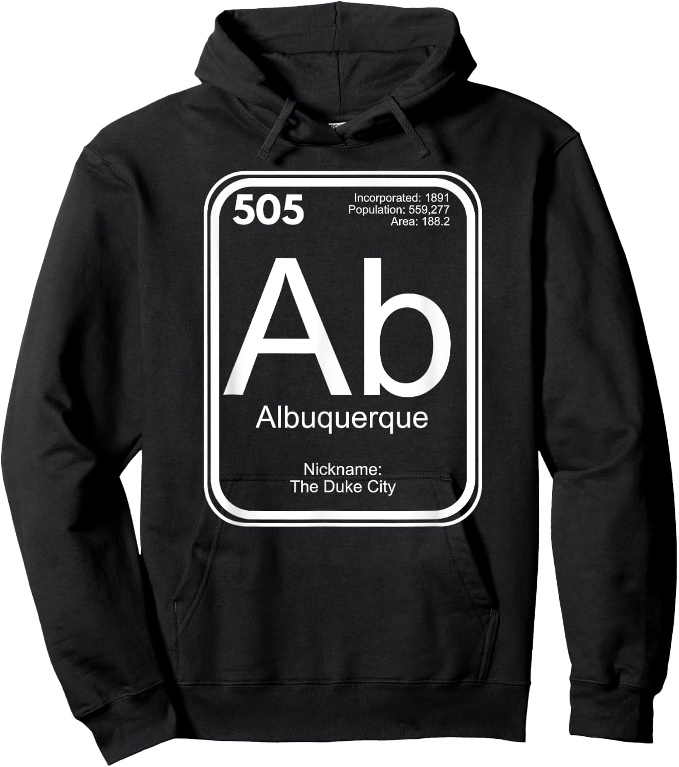 Albuquerque Periodic Table New Mexico Gift Hoodie - Hoodie | Black