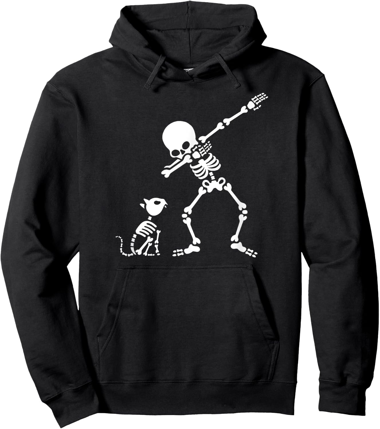 Dab dabbing pet cat skeleton bones skull Halloween Hoodie - Hoodie | Black