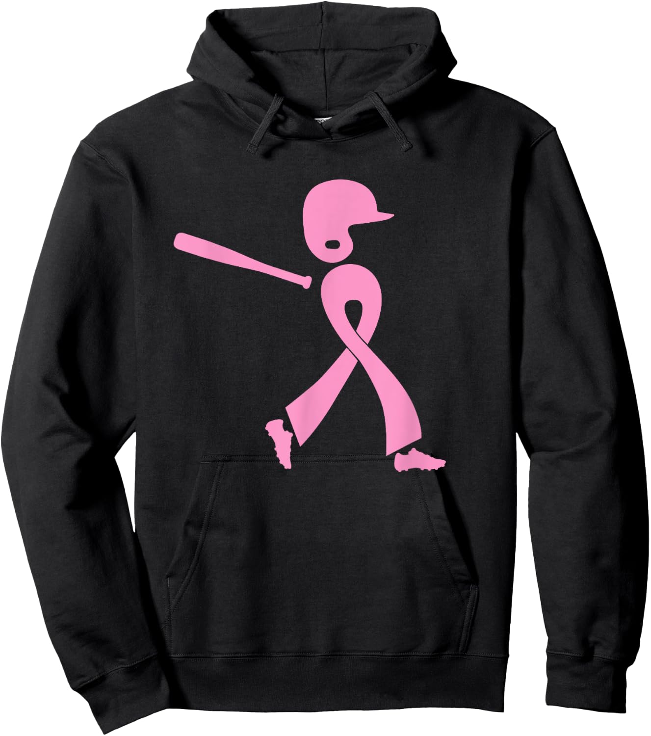 Strike Out Breast Cancer Awareness Pink Ribbon Baseball Hoodie - Hoodie | Black