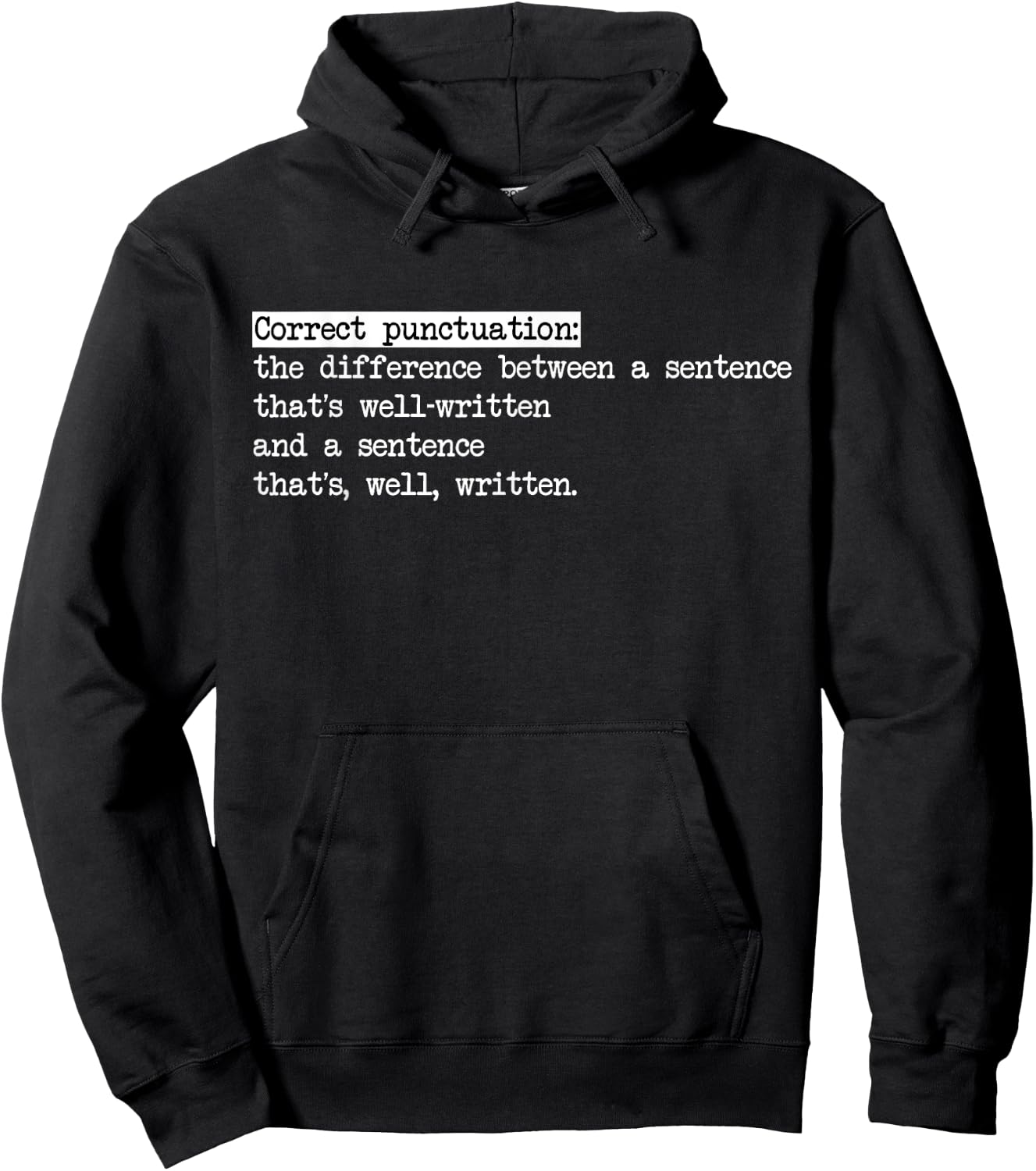 Funny Grammar Teacher and Punny Punctuation Men Women Hoodie - Hoodie | Black