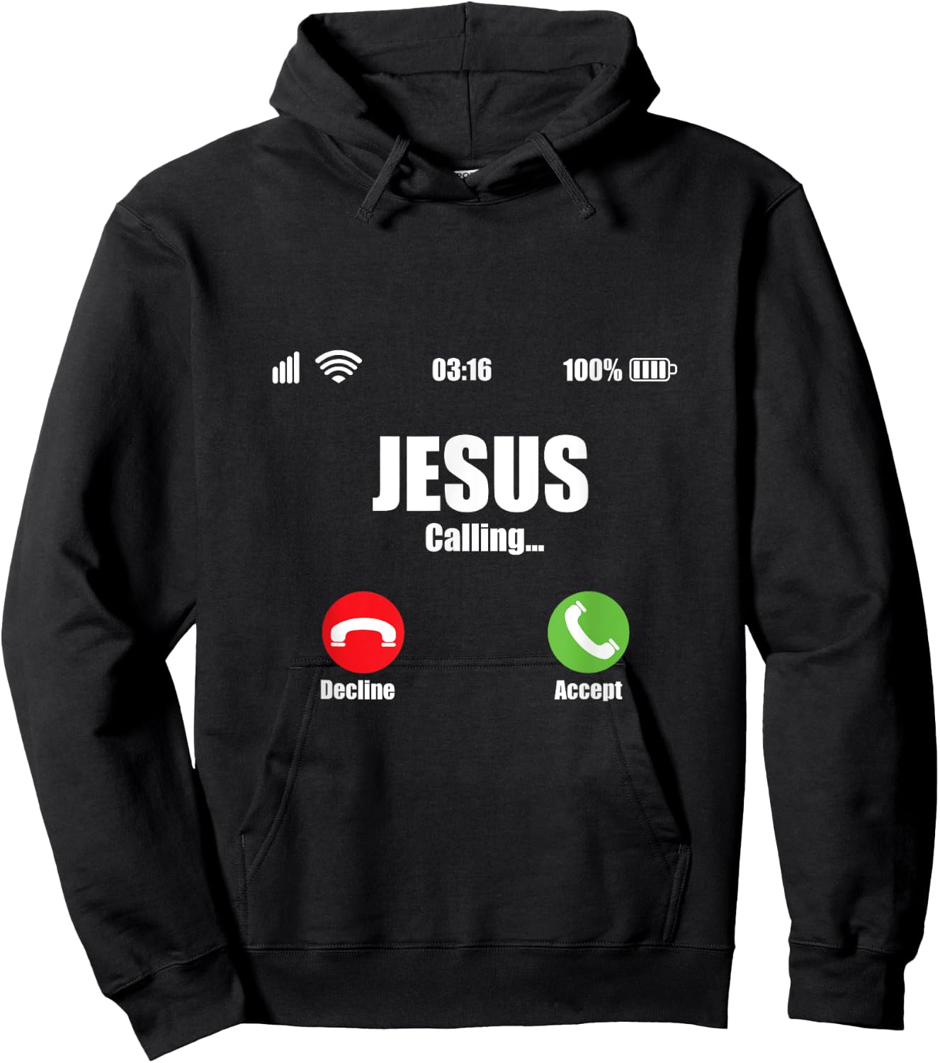 Jesus Is Calling Shirt Christian Cross Modern Believe Hoodie - Hoodie | Black