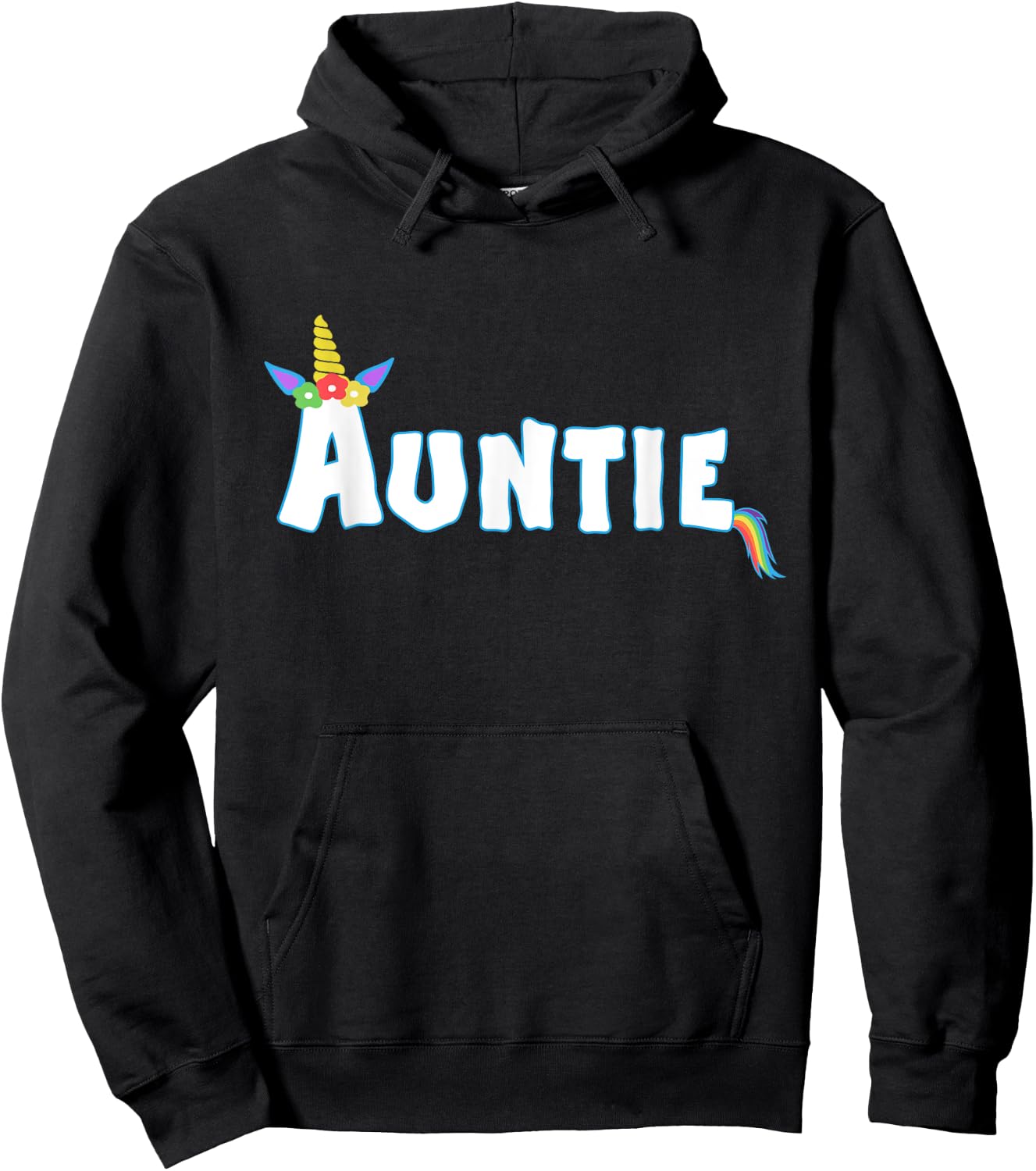 Unicorn Birthday Girl Funny Auntie Aunt Family Matching Hoodie - Hoodie | Black