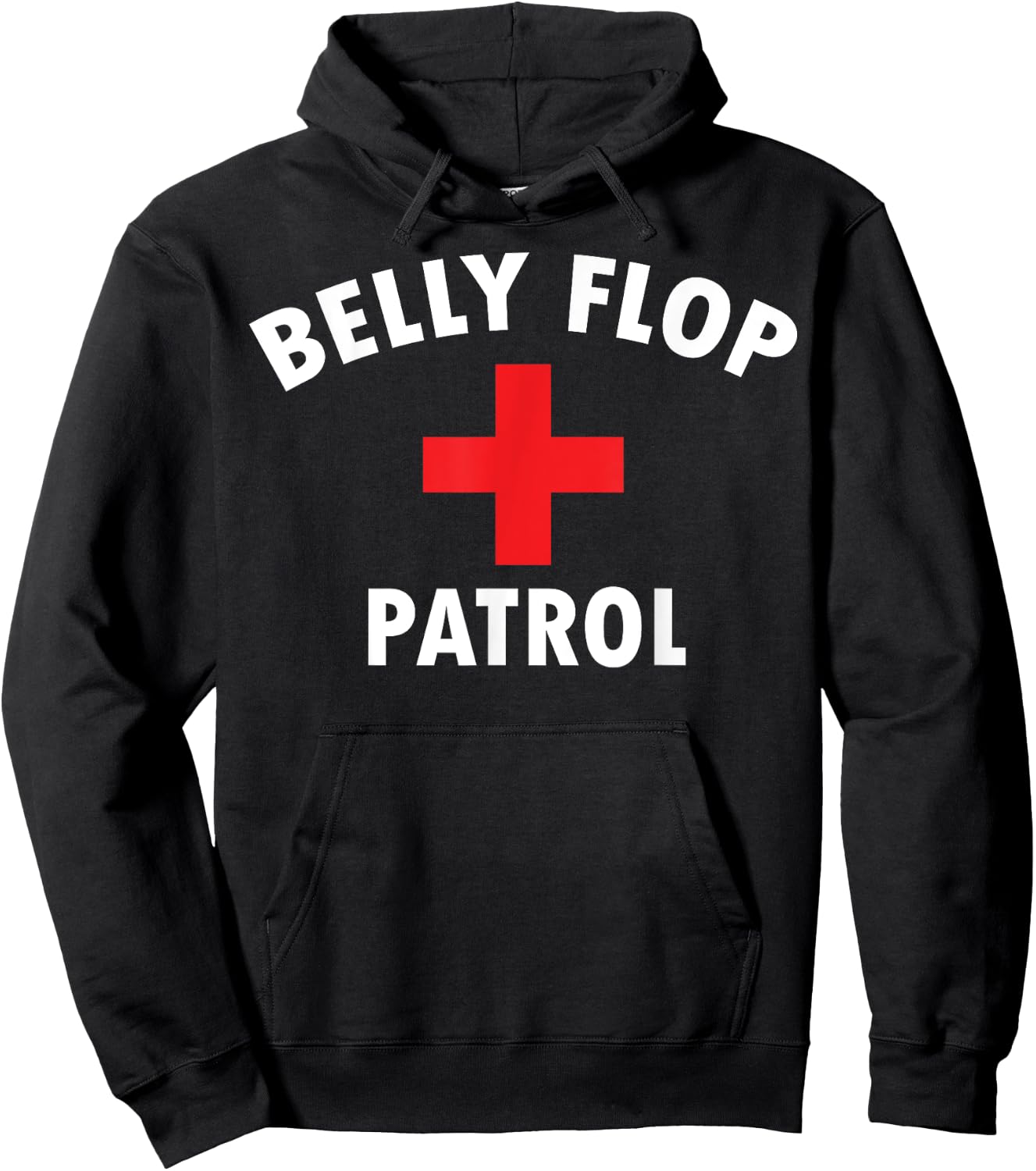 Belly Flop Funny Swimming Pool Life Guard Hoodie - Hoodie | Black