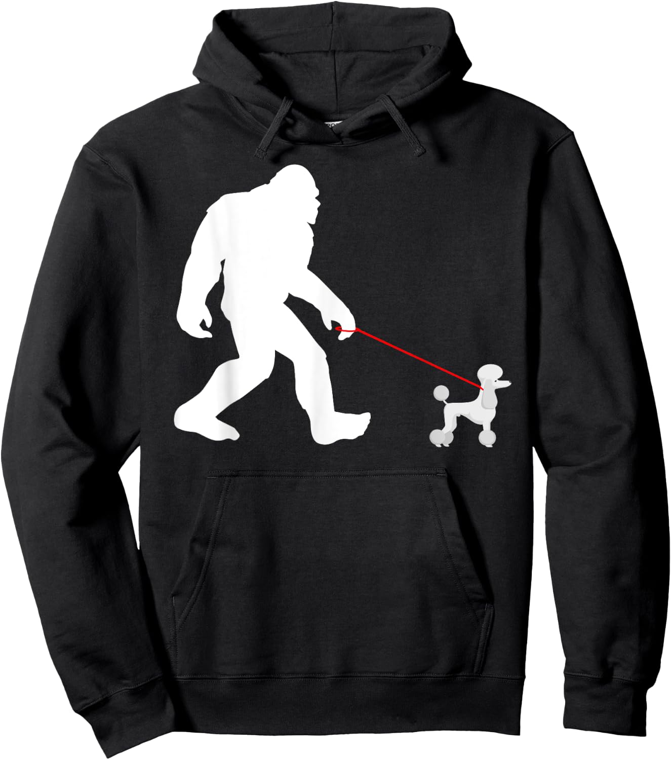 Bigfoot Walking Poodle Sasquatch with Poodle Dog Women Girls Kids Hoodie - Hoodie | Black