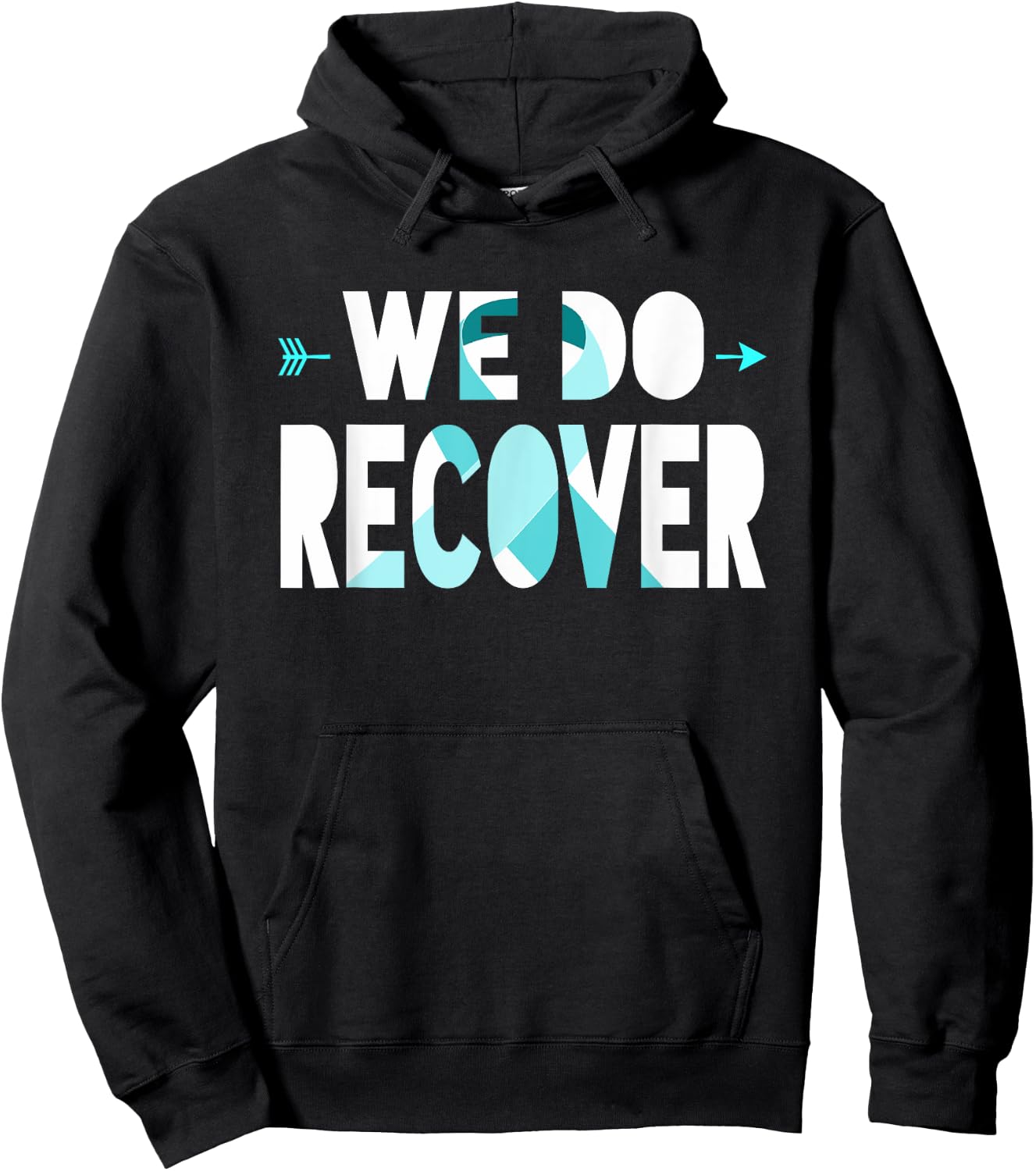 We Do Recover Addiction Recovery Ribbon Addiction Awareness Hoodie - Hoodie | Black