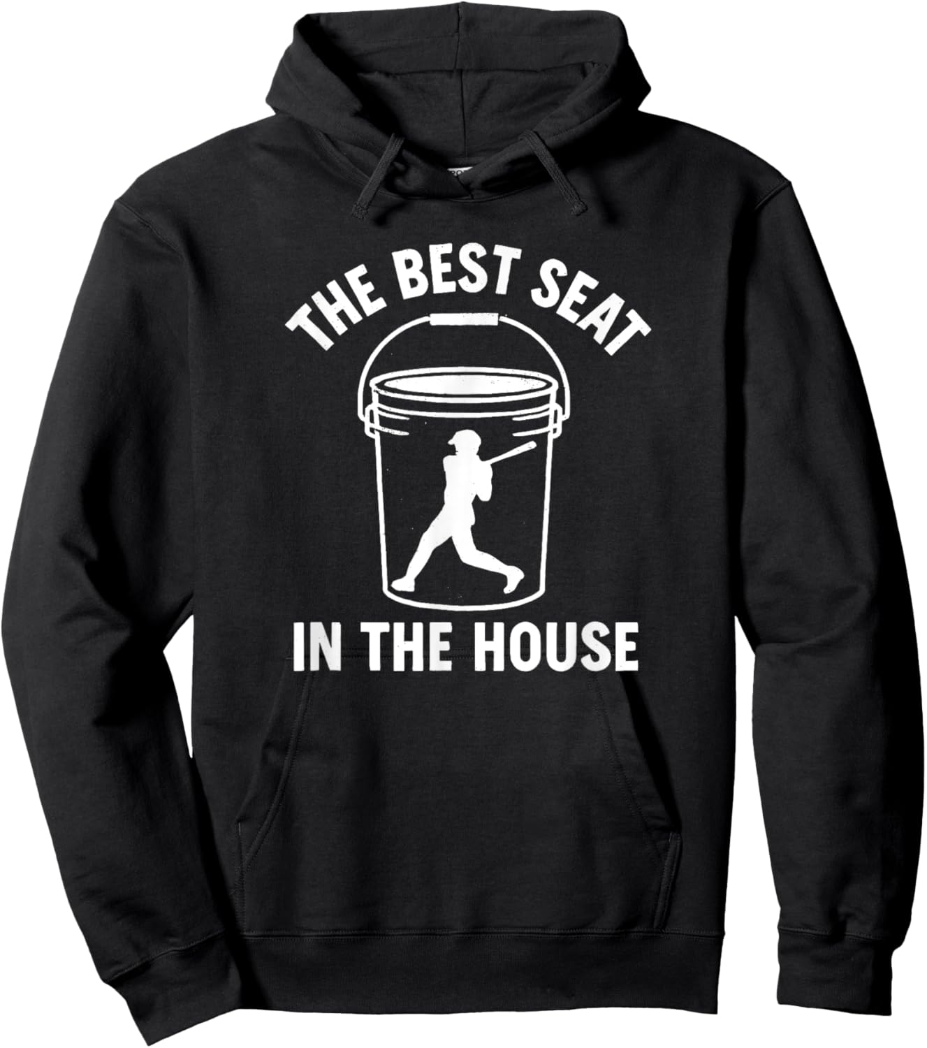 The Best Seat In The House Funny Bucket Dad Baseball Dad Hoodie - Hoodie | Black