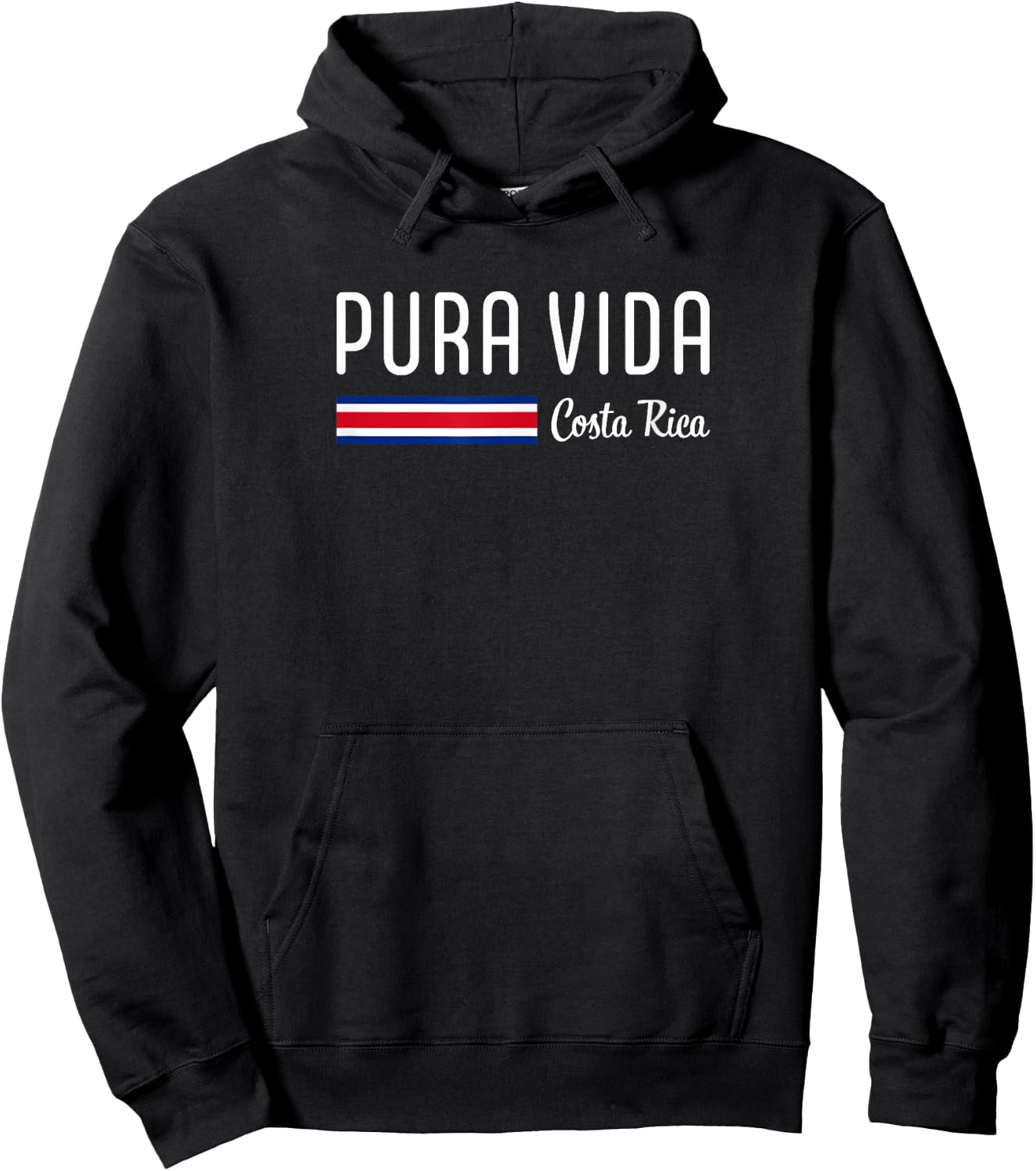 Pura Vida Costa Rica with Costa Rica Flag Colors Pura Vida Hoodie - Hoodie | Black