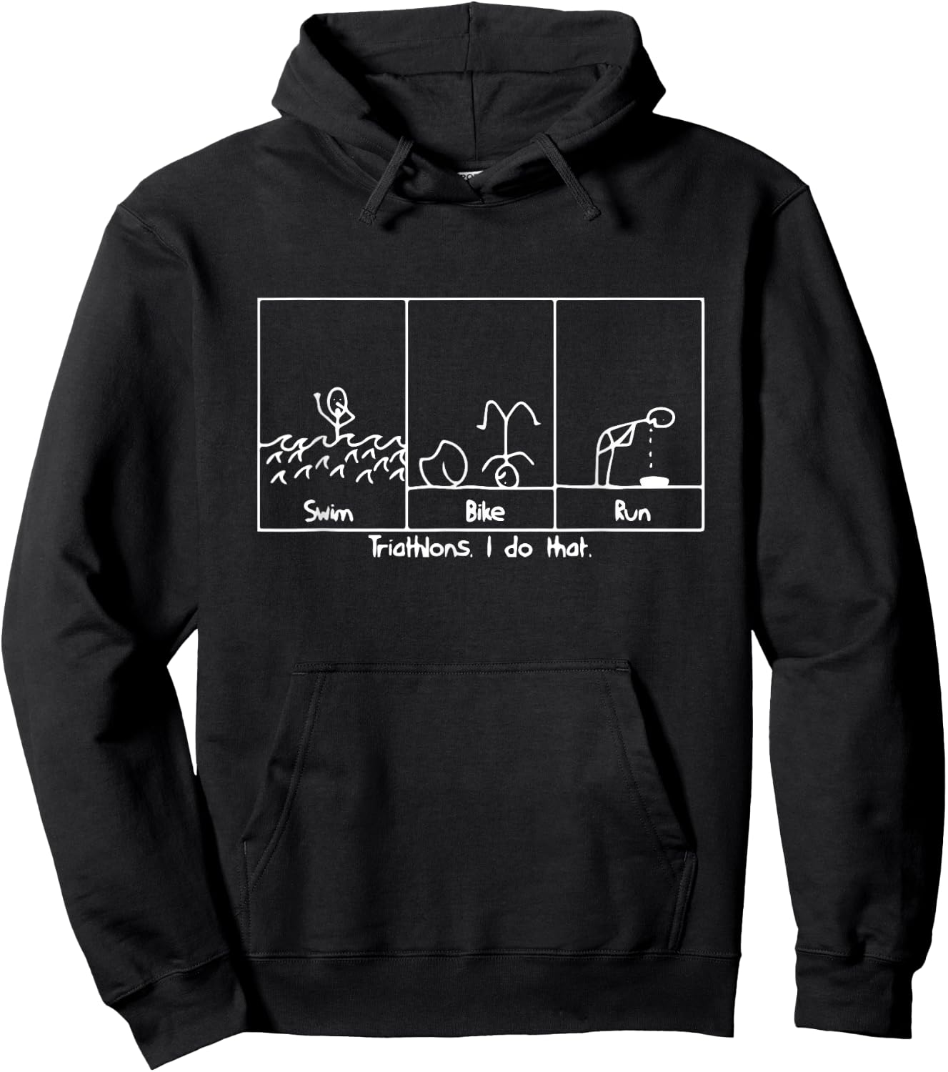 FUNNY GREAT TRIATHLON TRI Triathlete Swim Bike Run Hoodie - Hoodie | Black