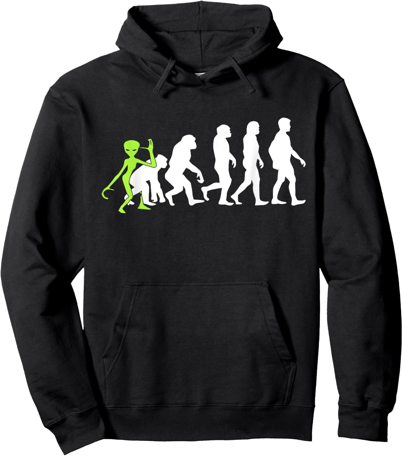 ALIENATIONS: Human Evolution Alien Graphic Hoodie - Hoodie | Black