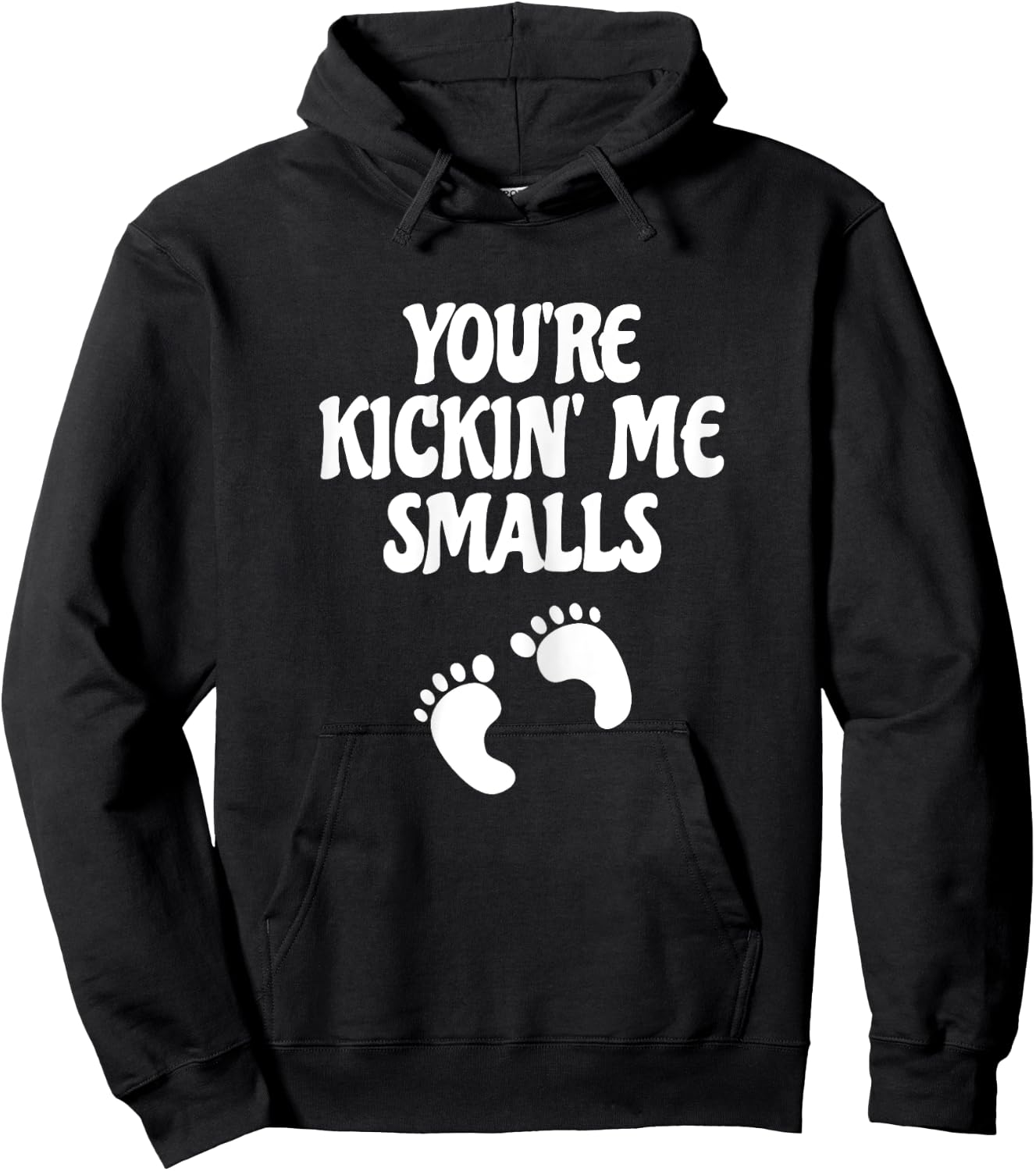 You're Kicking Me Smalls Popular Funny Pregnancy Hoodie - Hoodie | Black