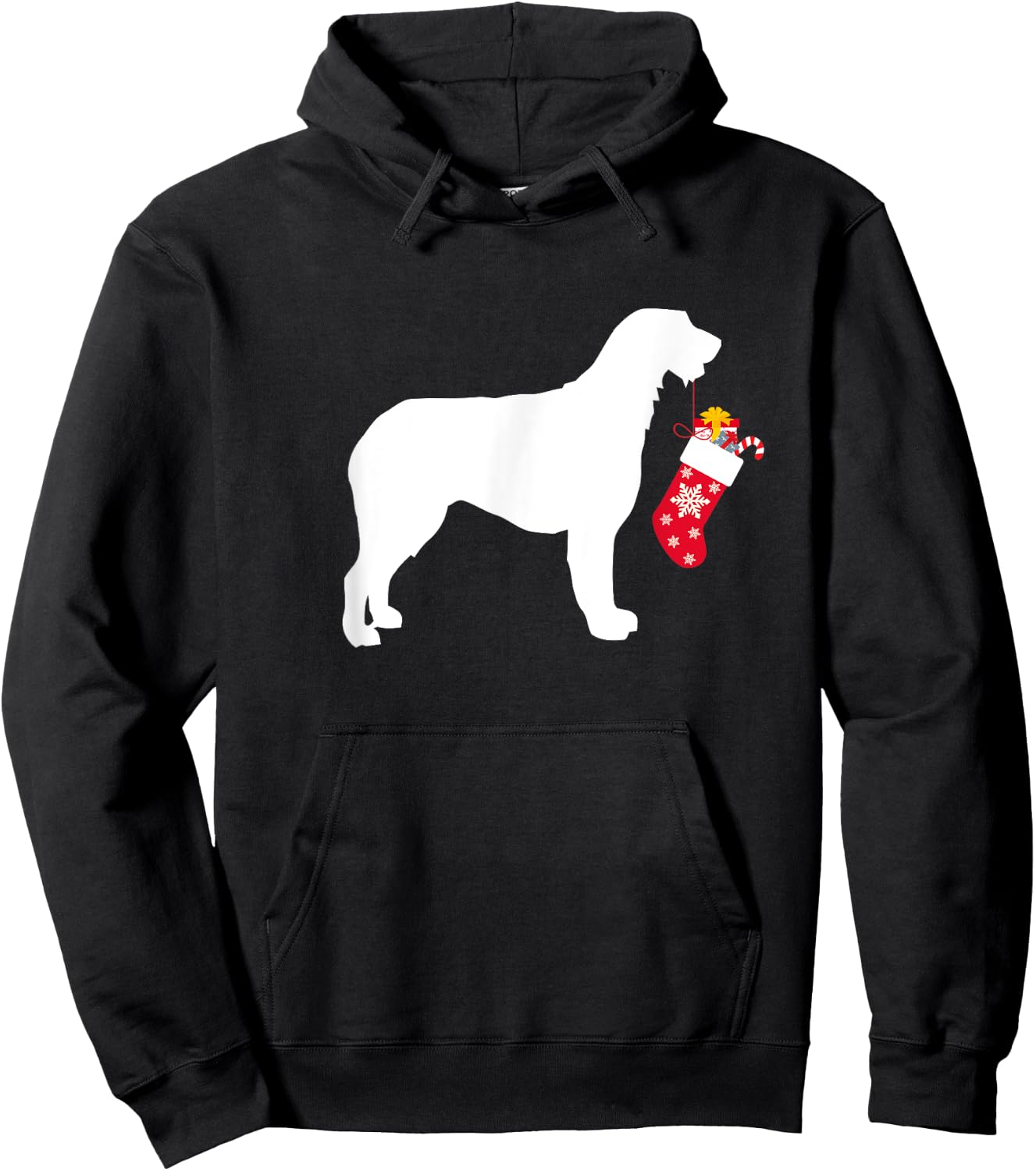 Irish Wolfhound Christmas Stocking Stuffer Dog Hoodie - Hoodie | Black