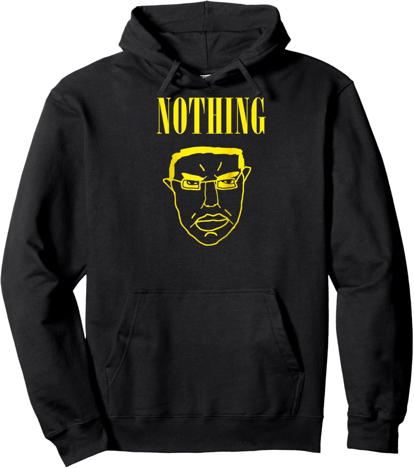 Nothing Ever Happens Chud Meme Wojak Raglan Baseball Hoodie - Hoodie | Black