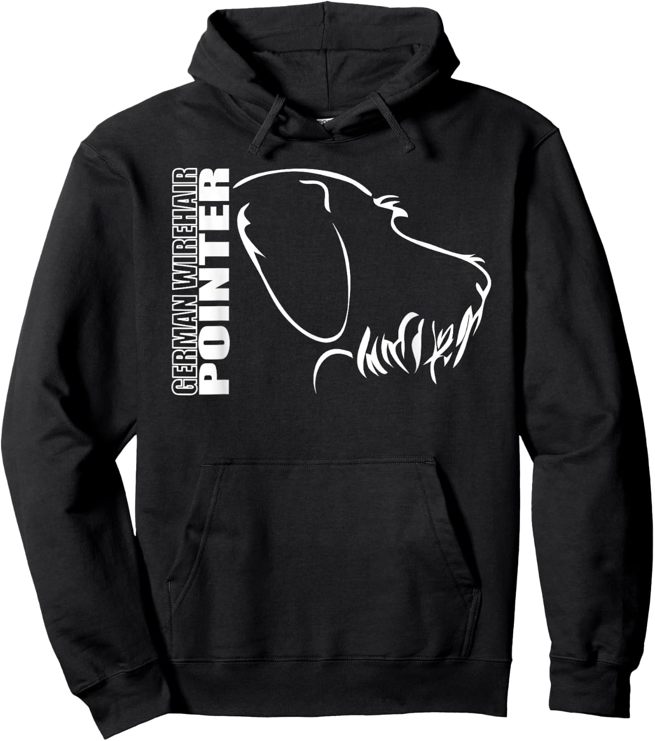 GERMAN WIREHAIR POINTER profile dog fun Shirt Hoodie - Hoodie | Black