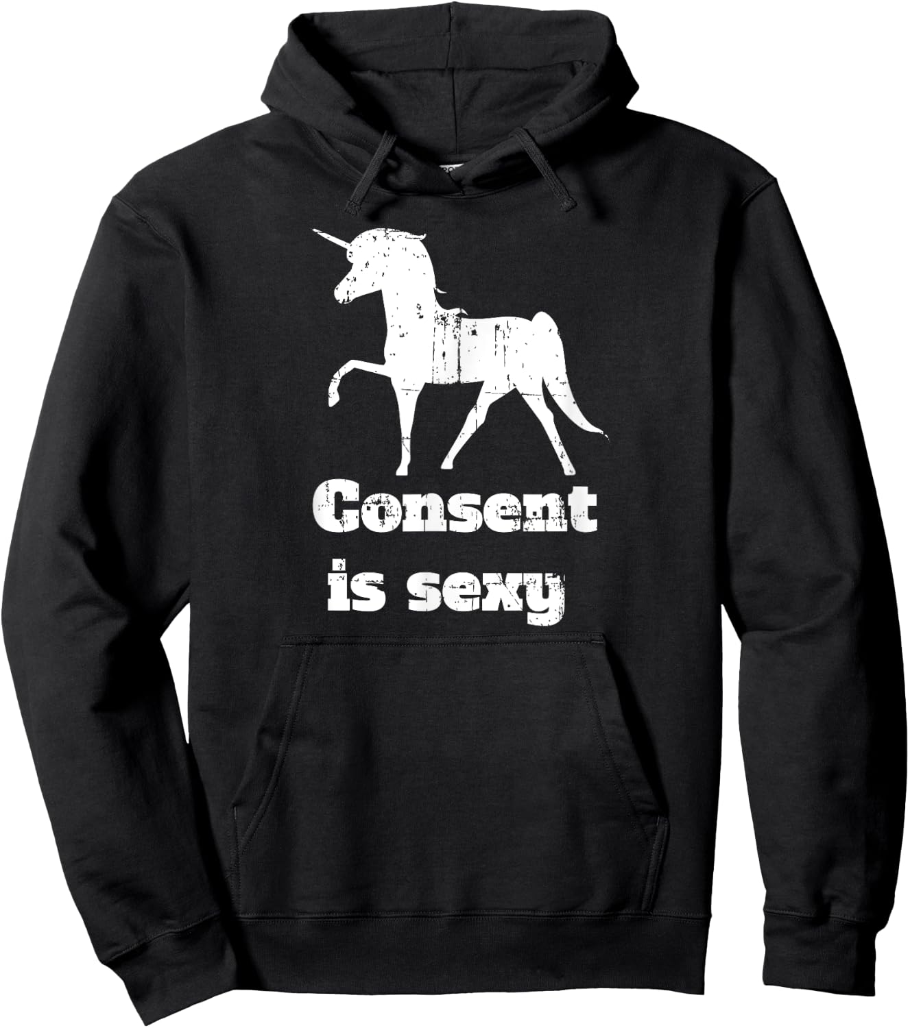 Distressed Unicorn Consent is Sexy Hoodie - Hoodie | Black