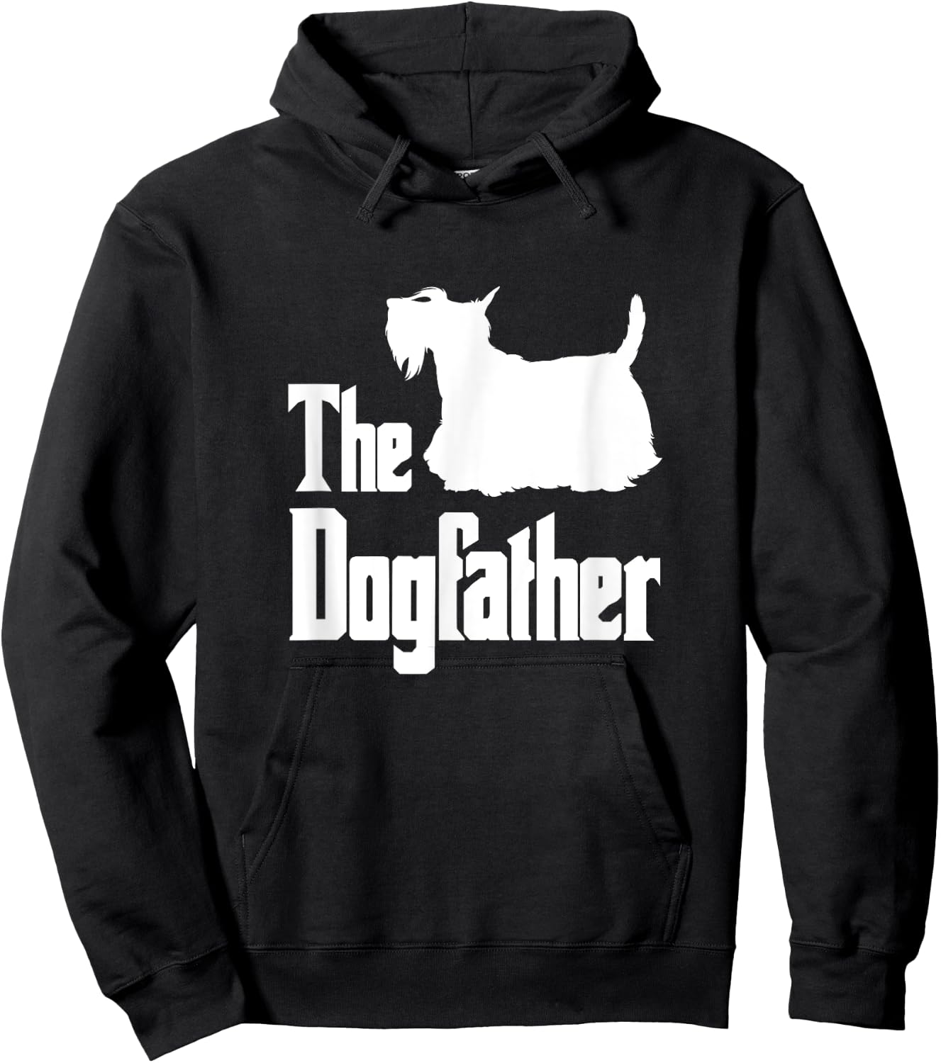 The Dogfather , Scottish Terrier silhouette, dog gift Hoodie - Hoodie | Black