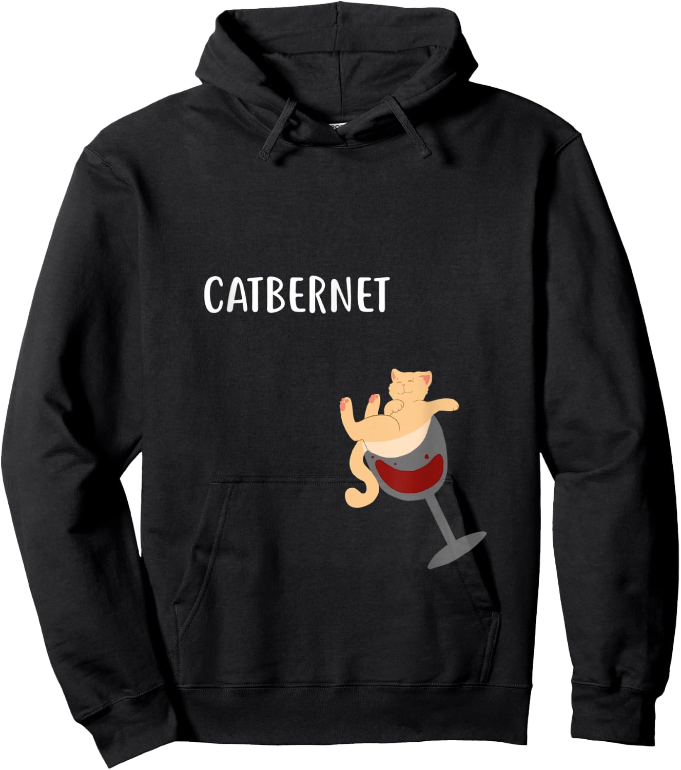 Cat In Wine Glass Shirt Catbernet Gift Men Women Hoodie - Hoodie | Black