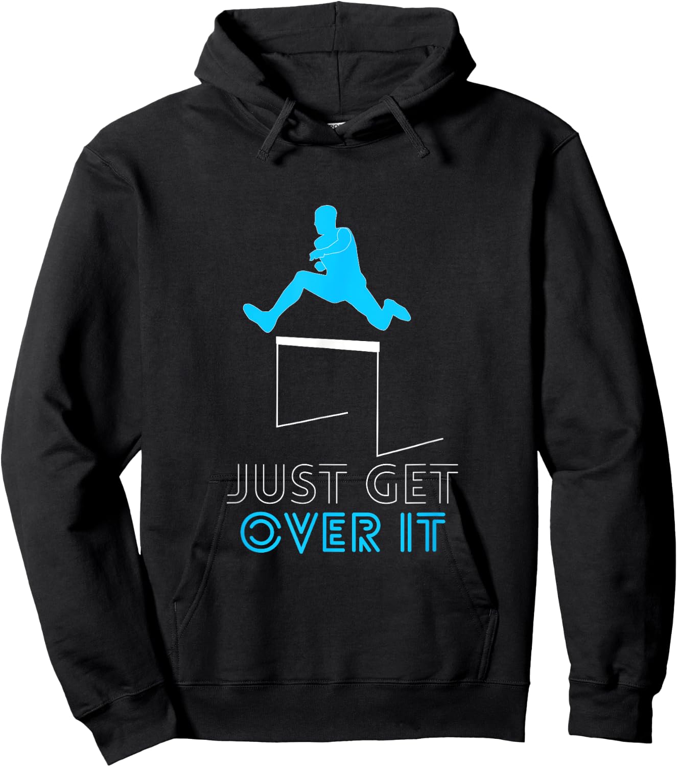 Funny Track Jumping Hurdles Just Get Over It School Hoodie - Hoodie | Black