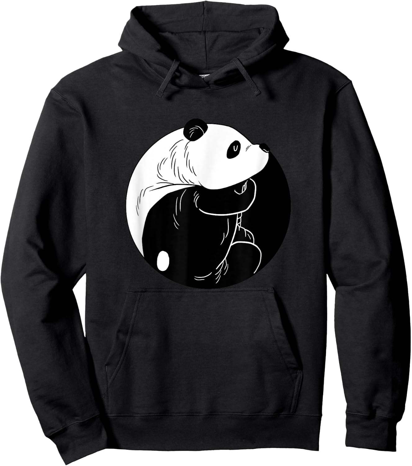 Panda Yin Yang Funny Harmony Balance Humor Animal Puns Gift Hoodie - Hoodie | Black