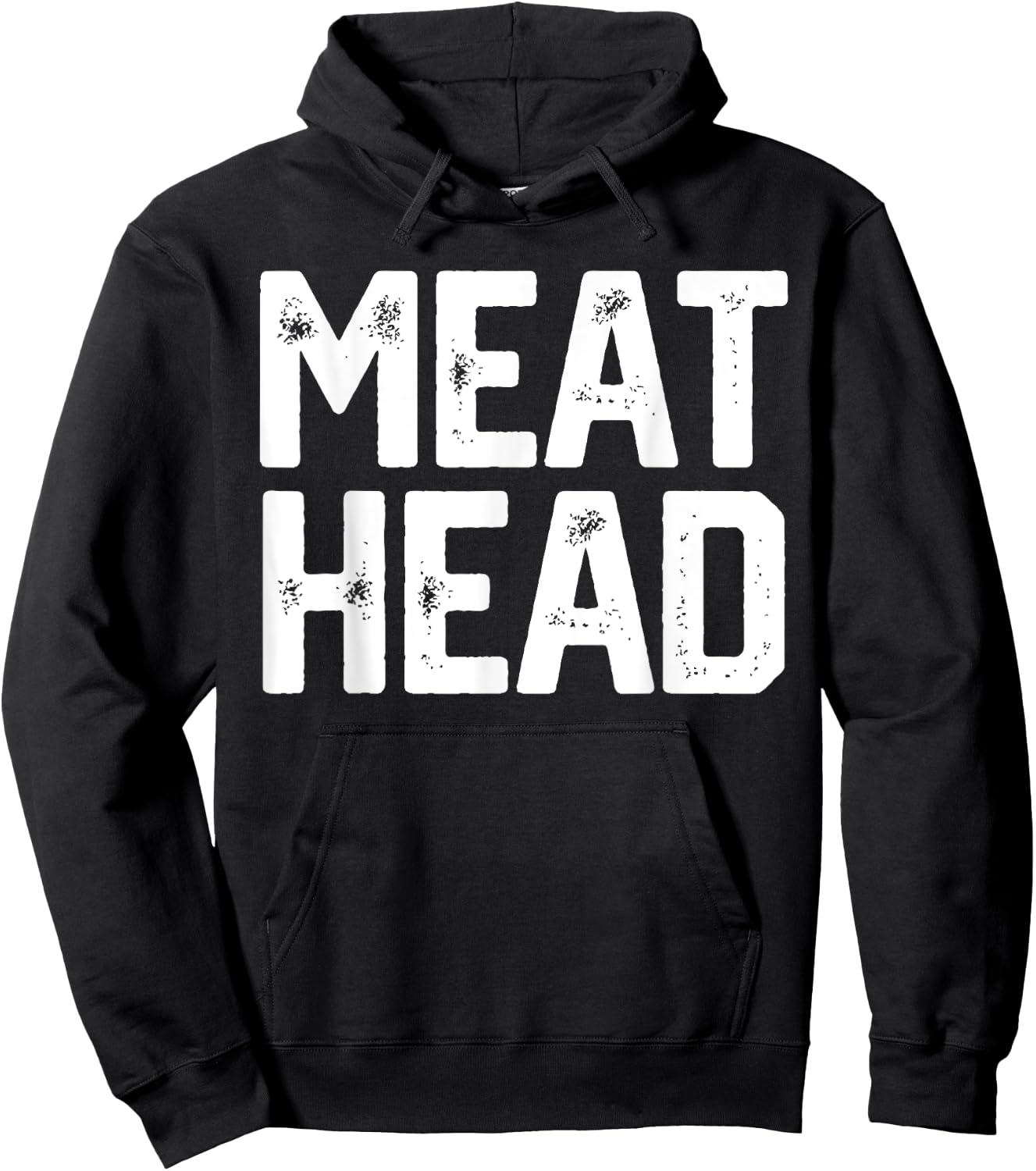 MEAT HEAD Funny Workout Gym Meathead Husband Gag Men Gift Hoodie - Hoodie | Black