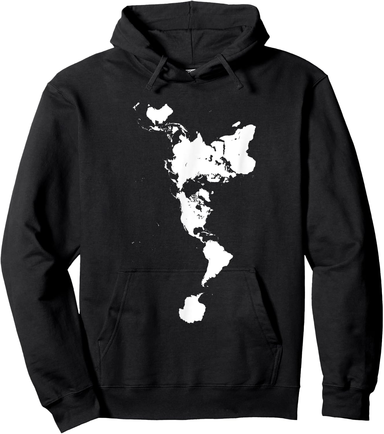 White Dymaxion World Map Alternative Projection Hoodie - Hoodie | Black