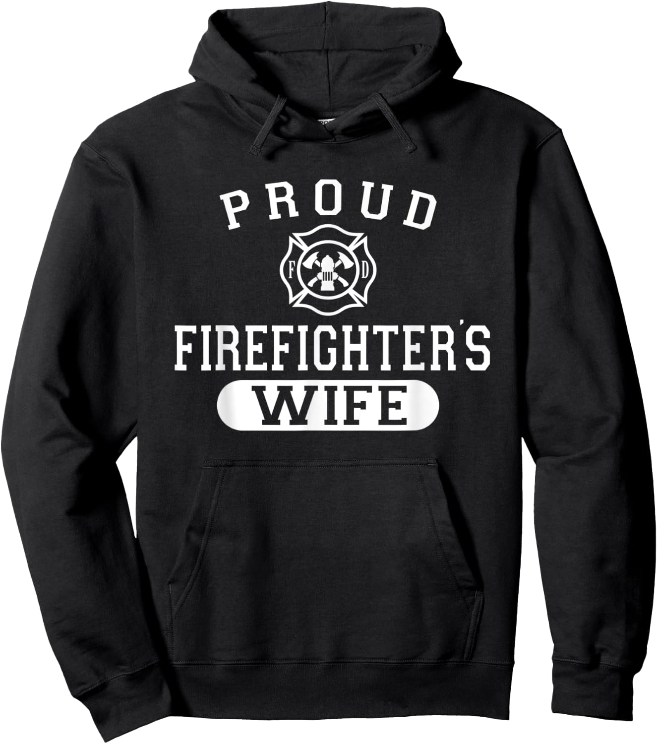 Husband Firefighter shirt For Wife Proud Firefighter's Wife Hoodie - Hoodie | Black