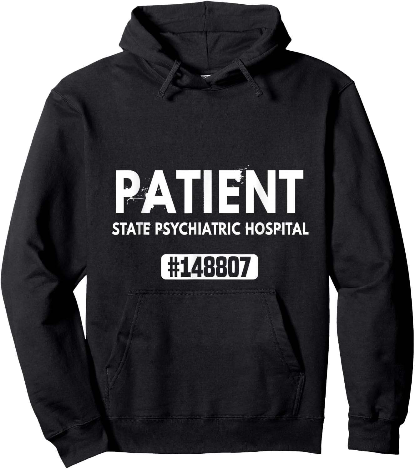 State Psychiatric Hospital Patient Halloween Costume Uniform Hoodie - Hoodie | Black