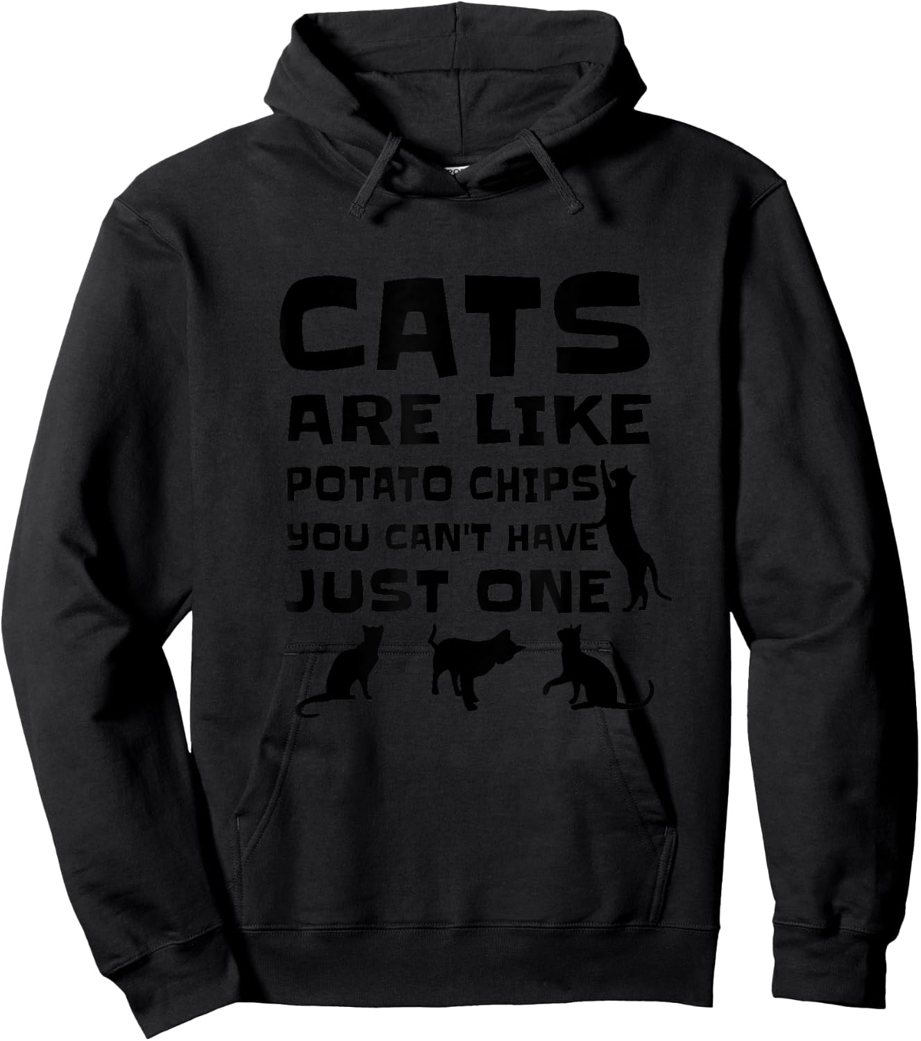 Cats Are Like Potato Chips Funny Cat Shirts Cat T Shirt Women Girls Kids Hoodie - Hoodie | Black
