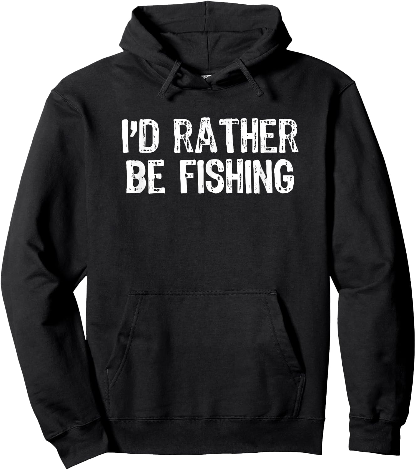 I'd Rather Be Fishing Funny Gift Christmas Hoodie - Hoodie | Black