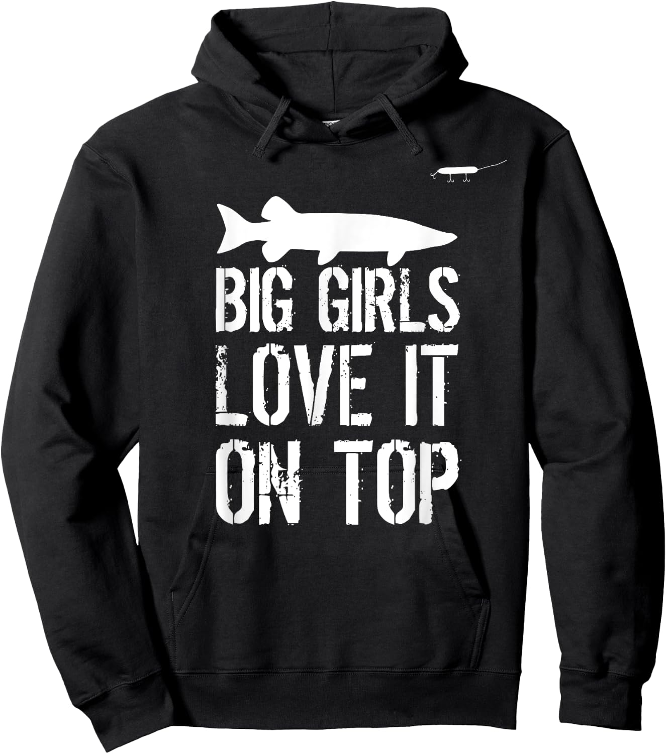 Musky Fishing Big Girls Love It On Top Muskie Fishermen Hoodie - Hoodie | Black
