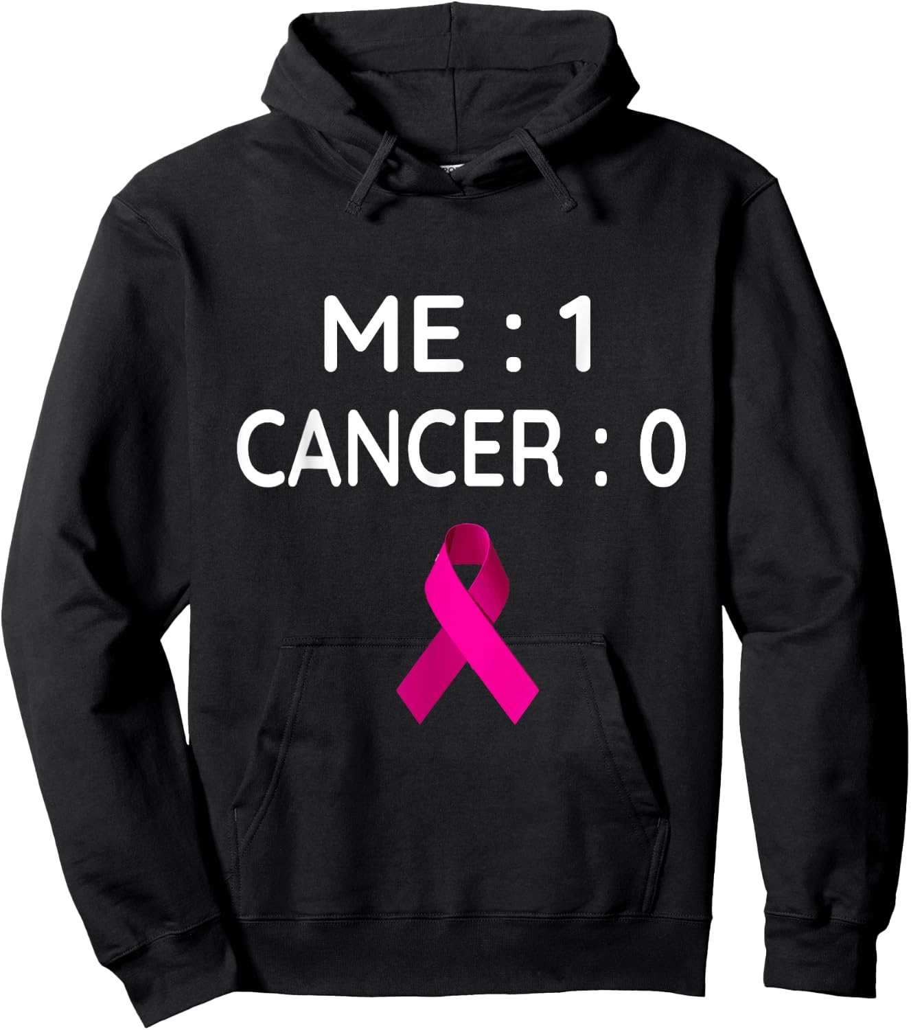 Breast Cancer Awareness Shirt Me 1 Cancer 0 Funny Pink Hoodie - Hoodie | Black