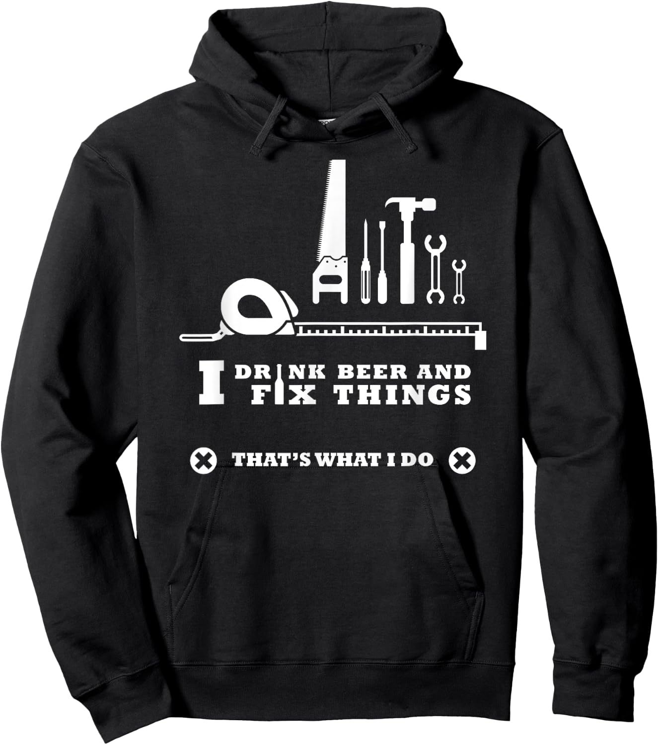 I Drink Beer and Fix Things Shirt Working Man Hoodie - Hoodie | Black